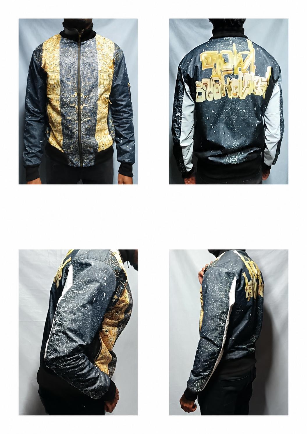 bomber black back gold logo — 1