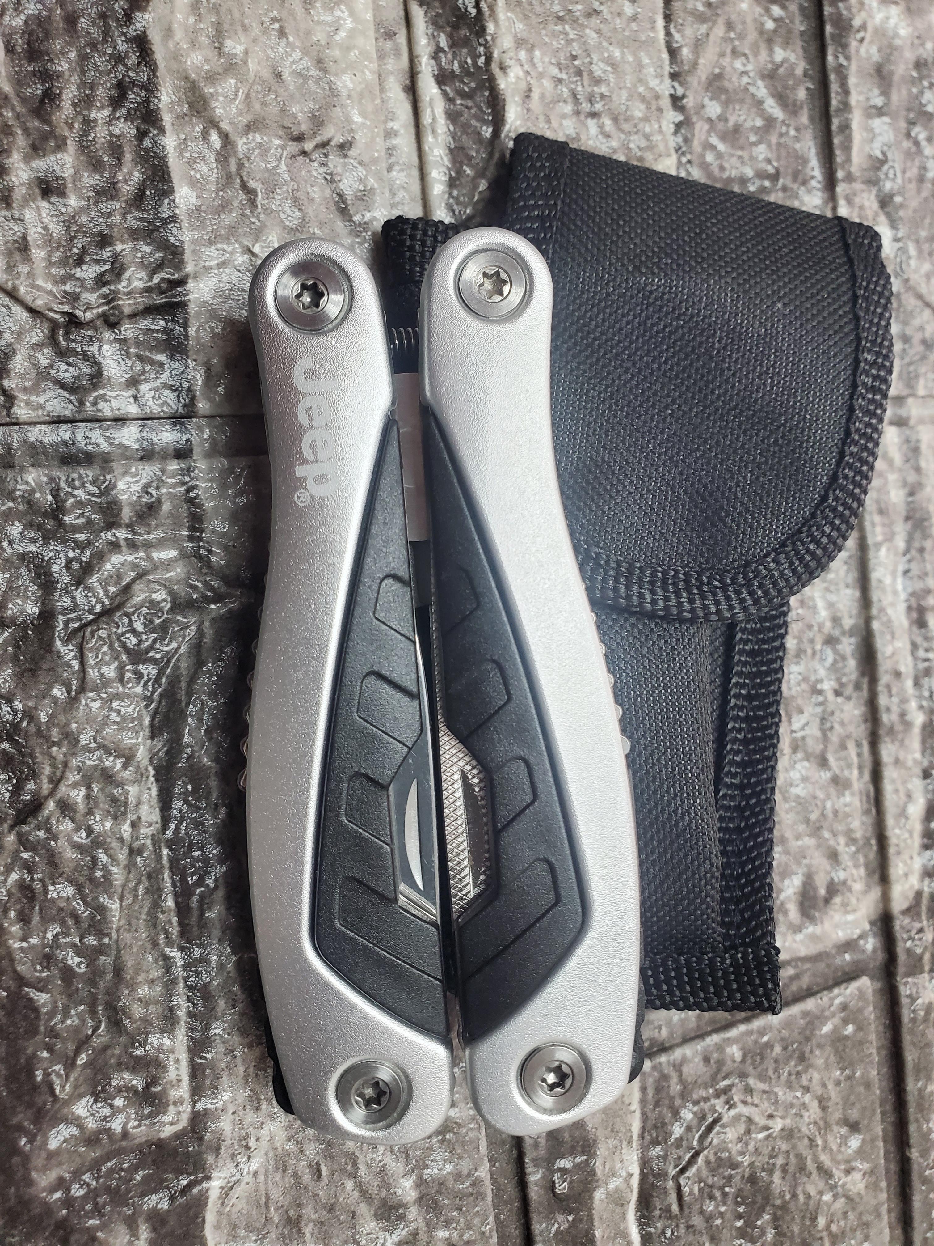 Jeep® 12-in-1 Multi-Tool Pliers with Knife & Nylon Pouch — 2
