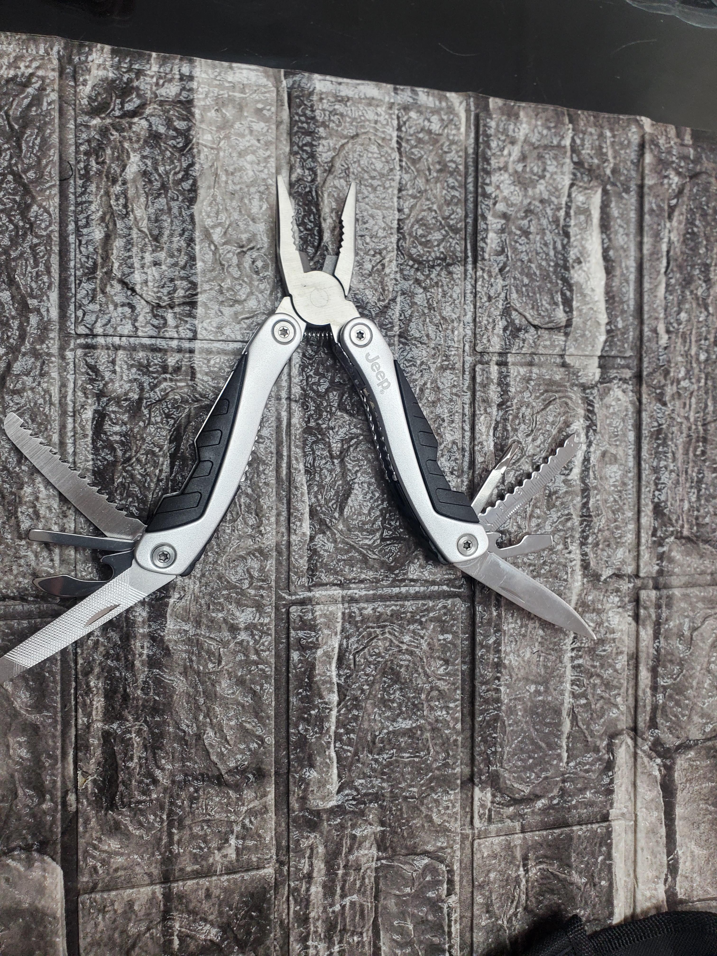 Jeep® 12-in-1 Multi-Tool Pliers with Knife & Nylon Pouch — 3