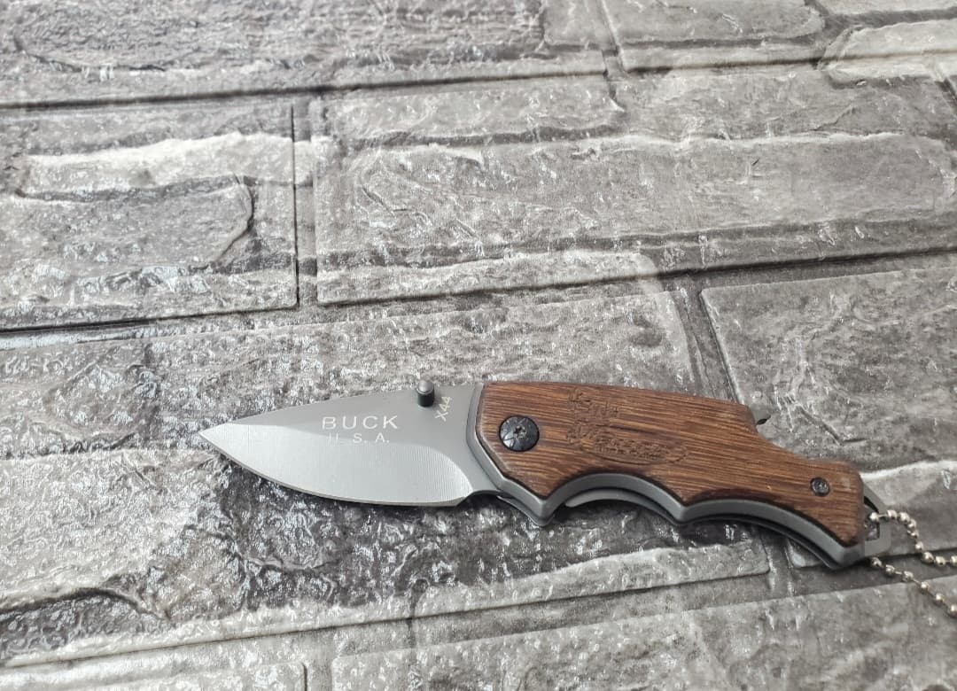 Buck USA X44 Mini Folding Pocket Knife with Wood Handle — 1
