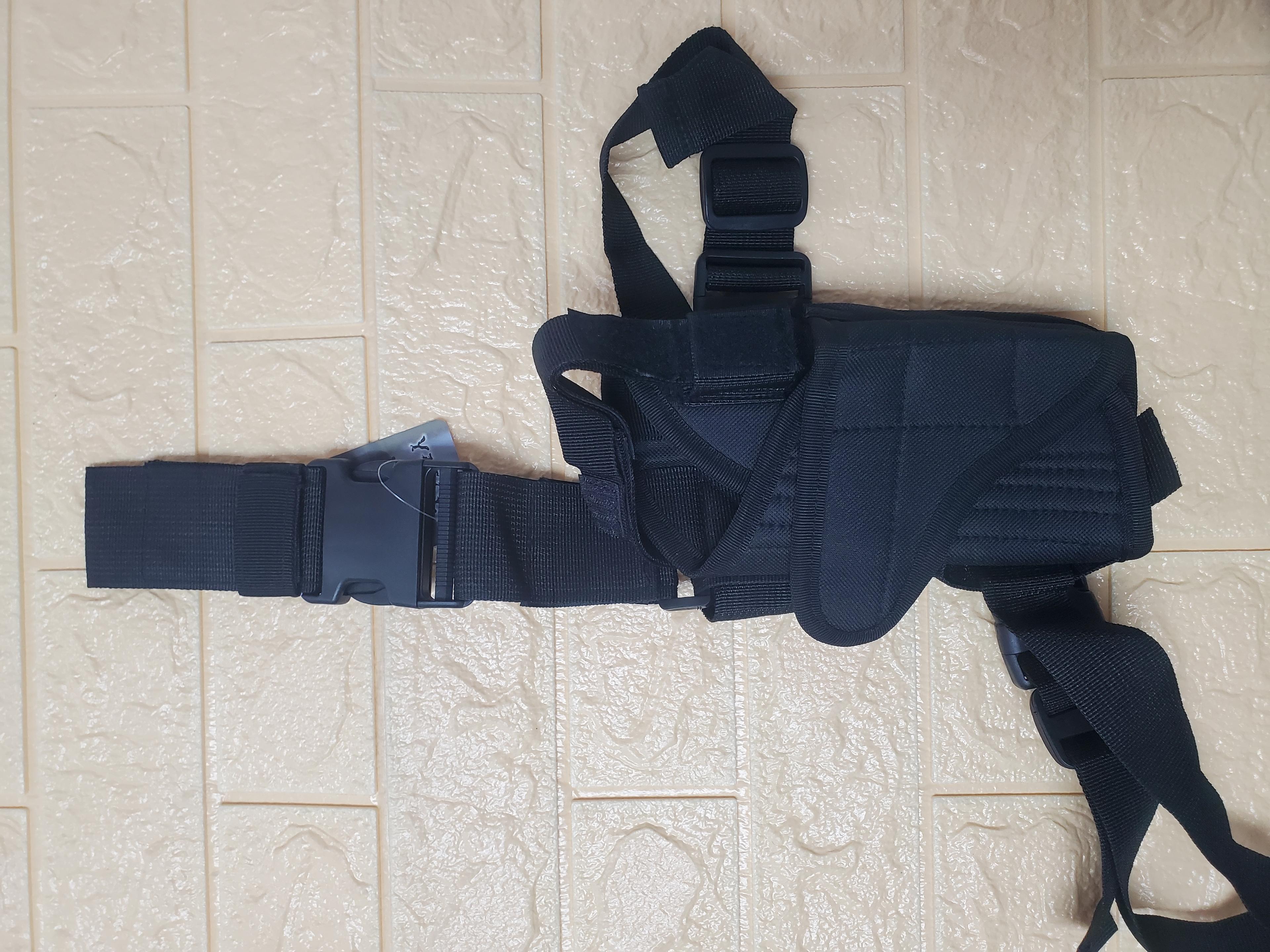 Universal Tactical Drop-Leg Holster with Magazine Pouch – Black — 1