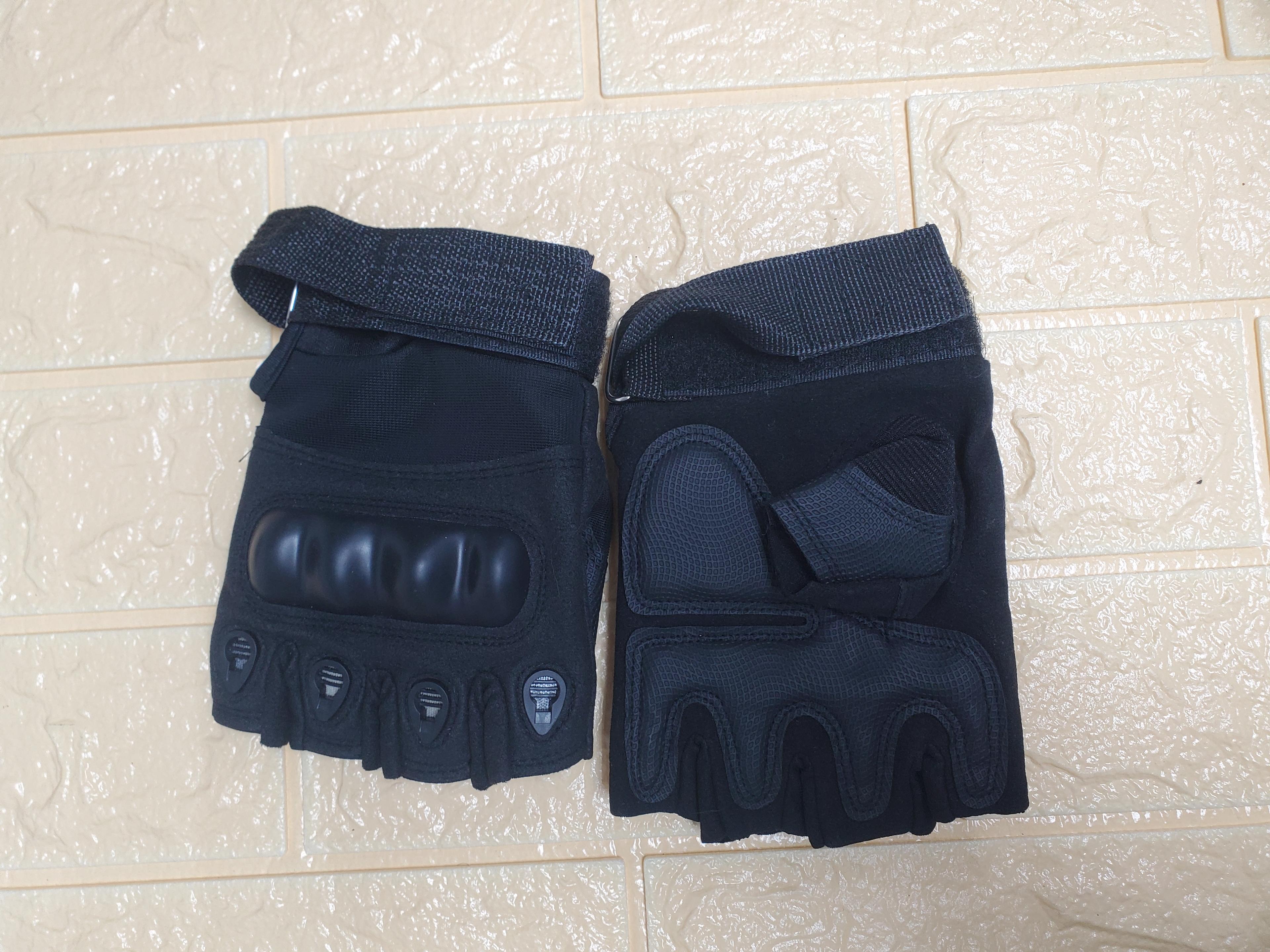 Fingerless Tactical Hard Knuckle Gloves – Black — 3
