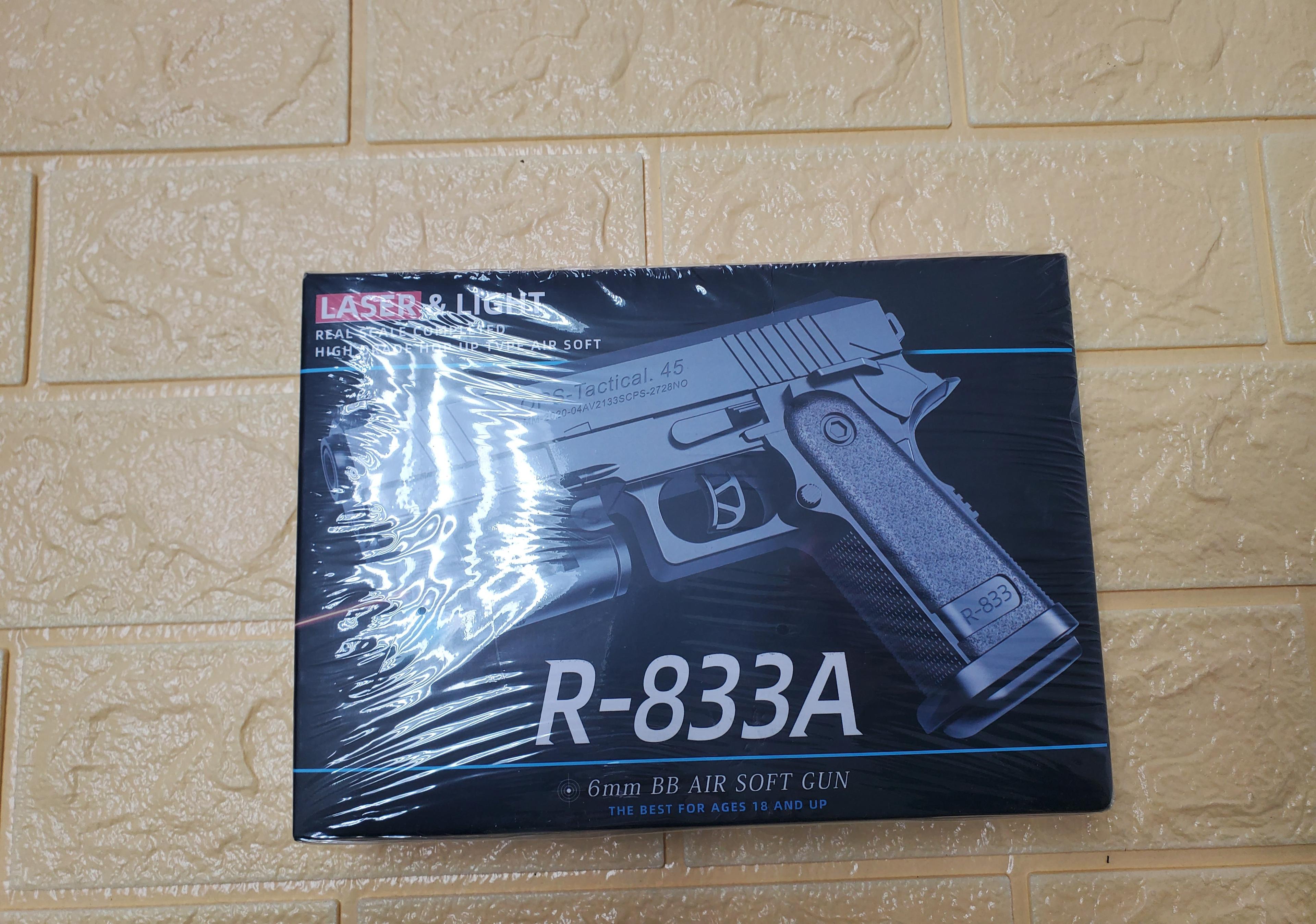 R-833A Spring Airsoft Pistol with Laser & Light – 6mm BB — 1