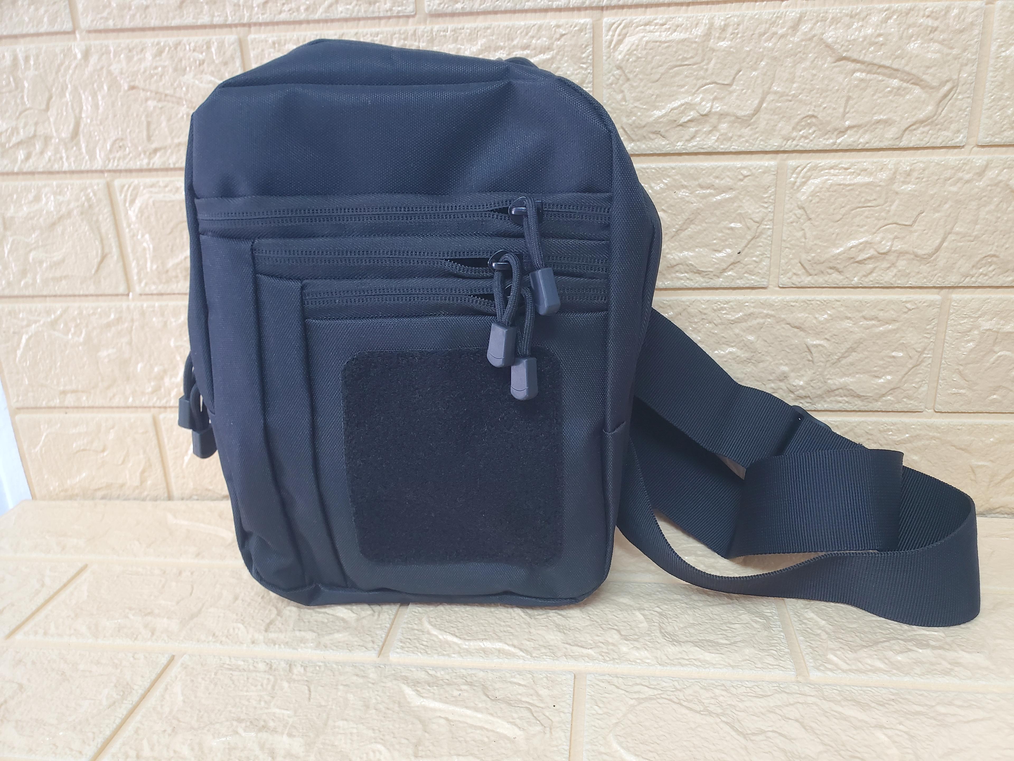 Black Tactical Shoulder Bag – Multi-Pocket EDC Sling & Concealed Carry Bag — 1