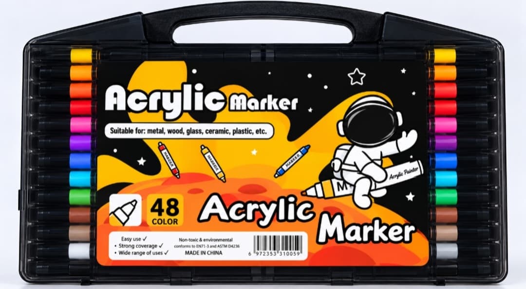 48 Colour Acrylic Paint Marker Set, photo 1