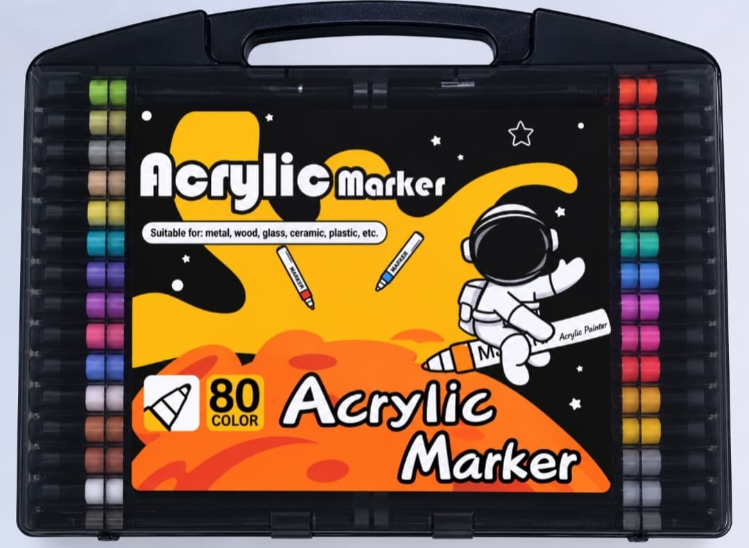 80 Colour Acrylic Paint Marker Set, photo 1