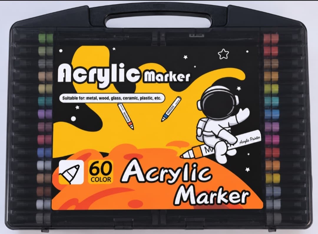 60 Colour Acrylic Paint Marker Set, photo 1