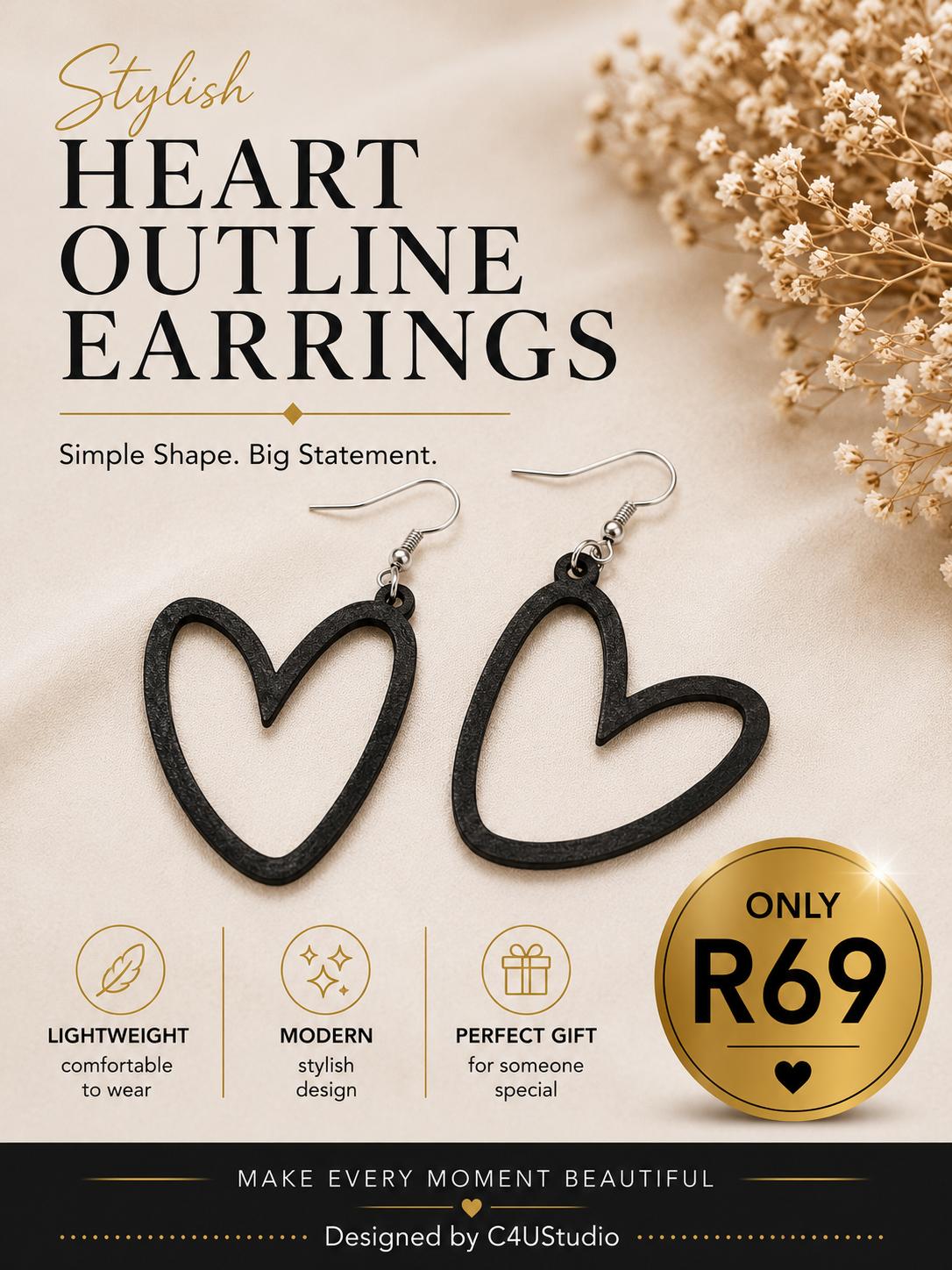 Heart Outline Earrings — 1