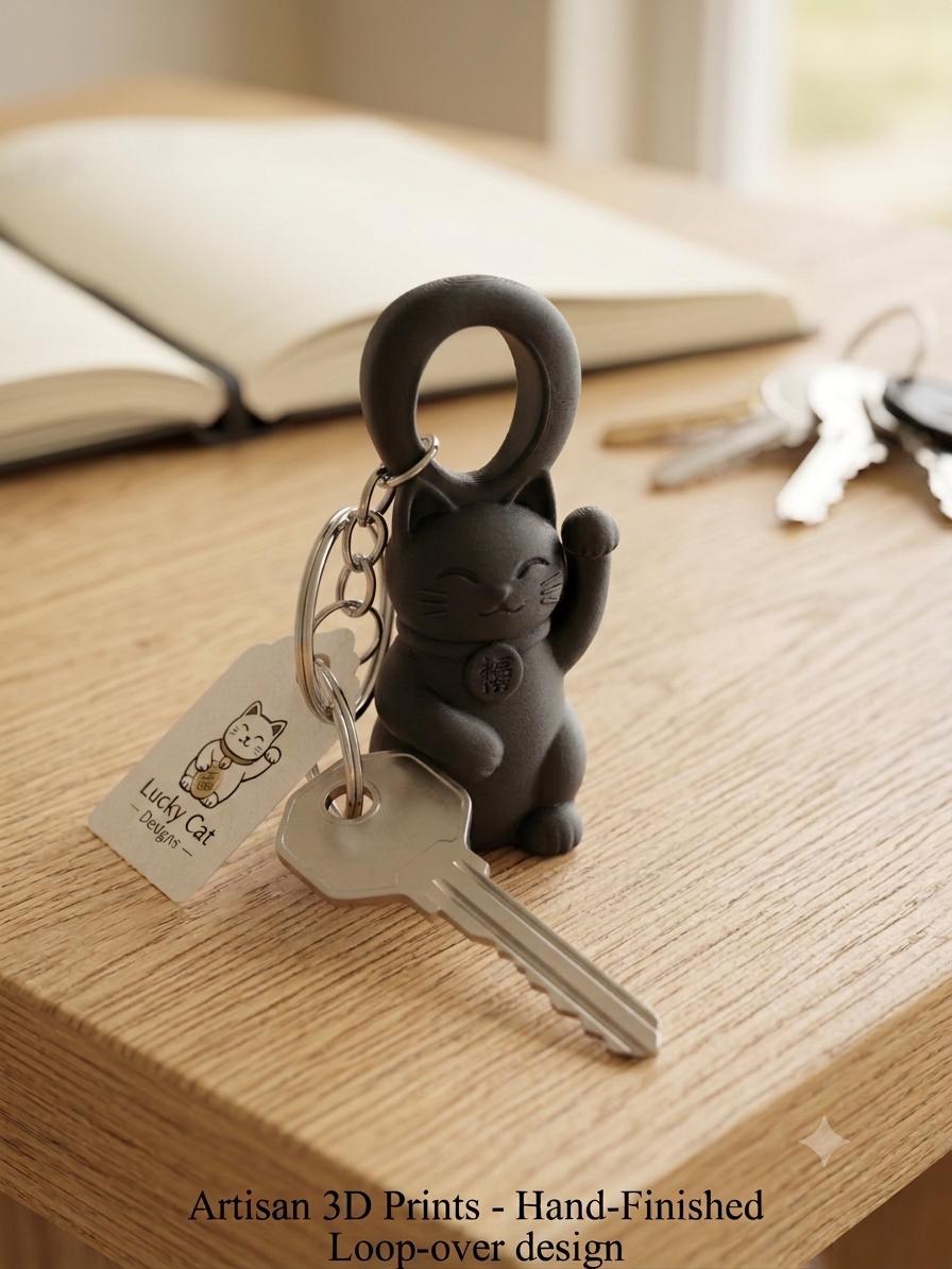 Cat keyring - Black