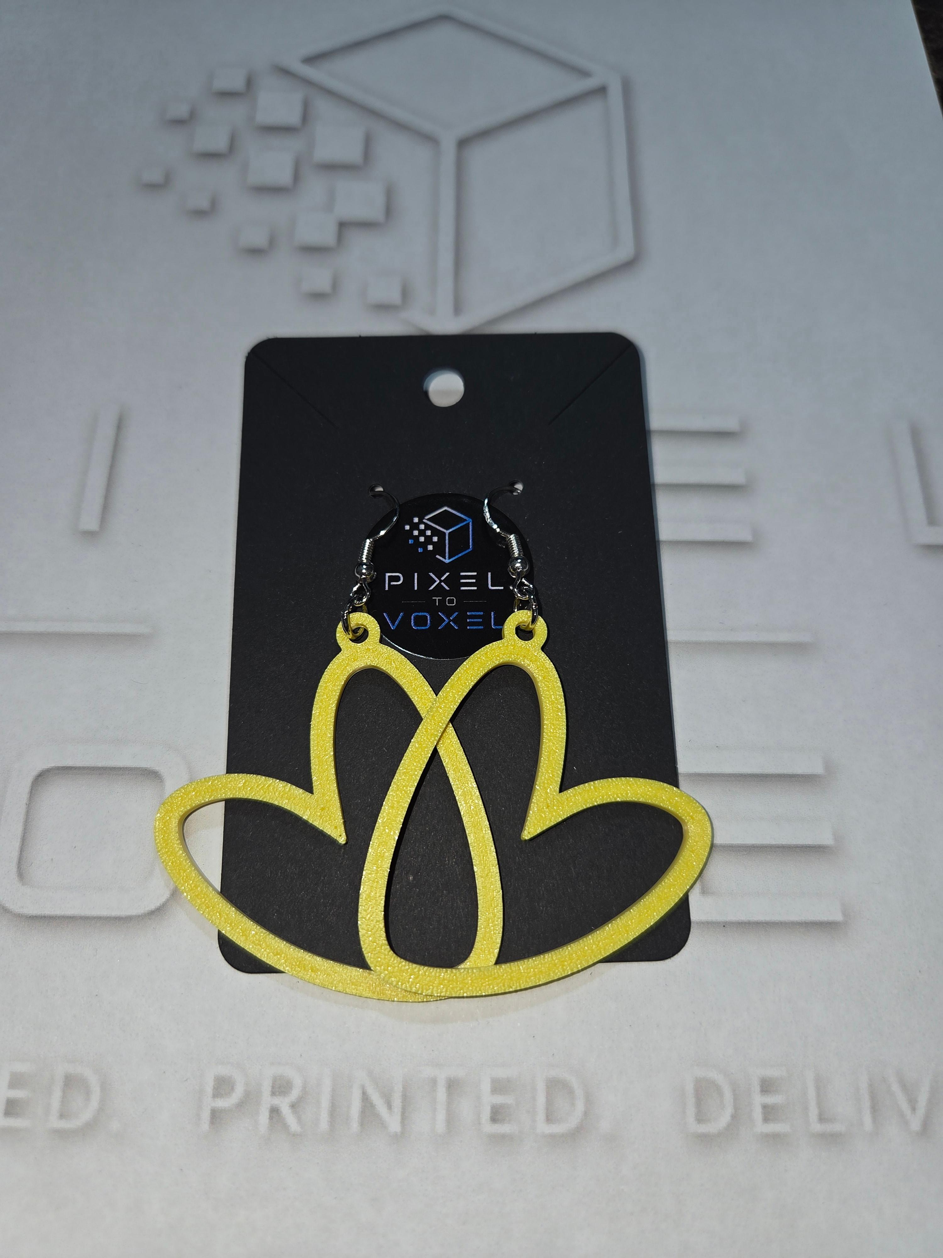 Heart Outline Earrings - Yellow — 1