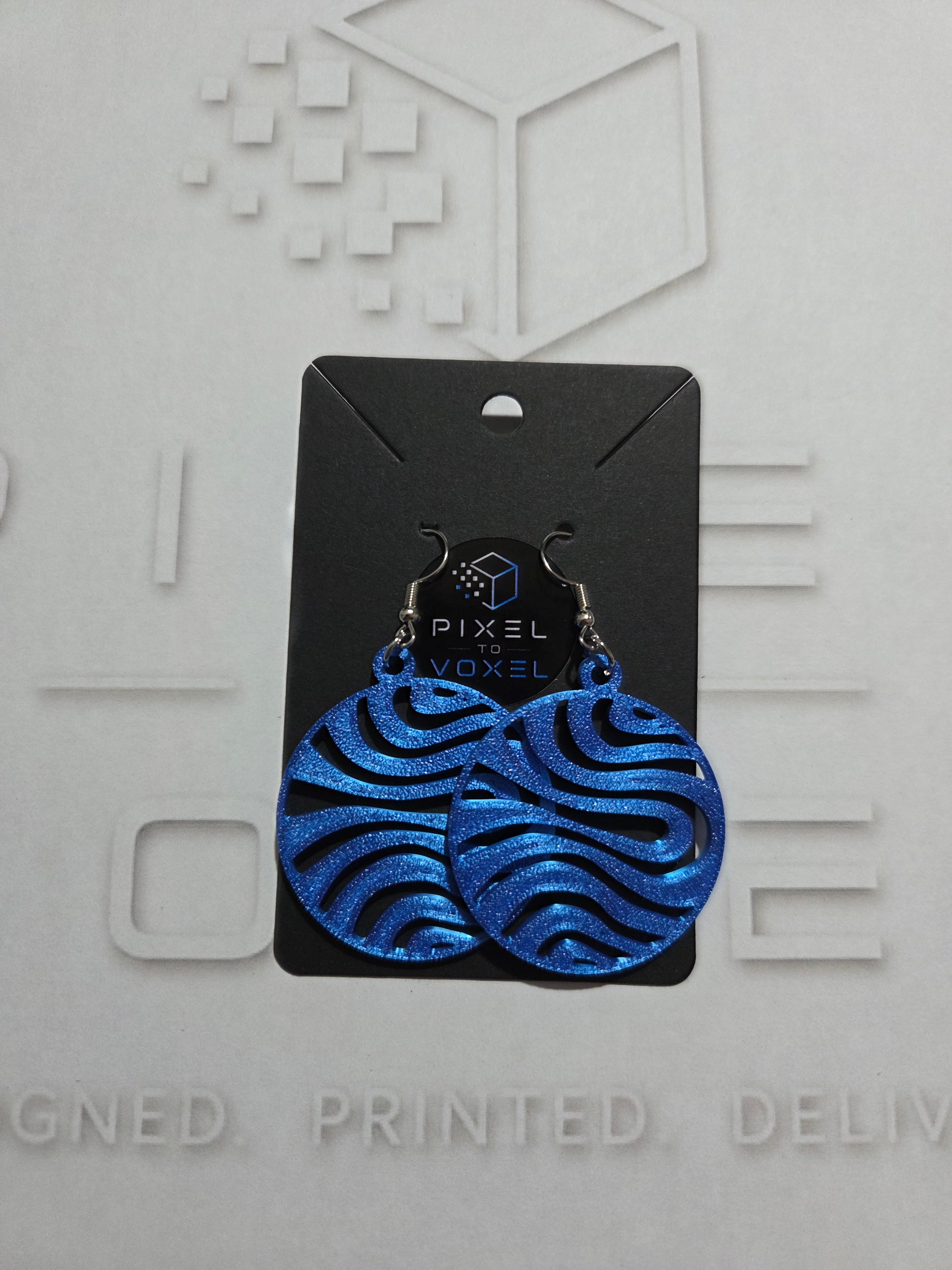 Wave Earrings - Blue — 1