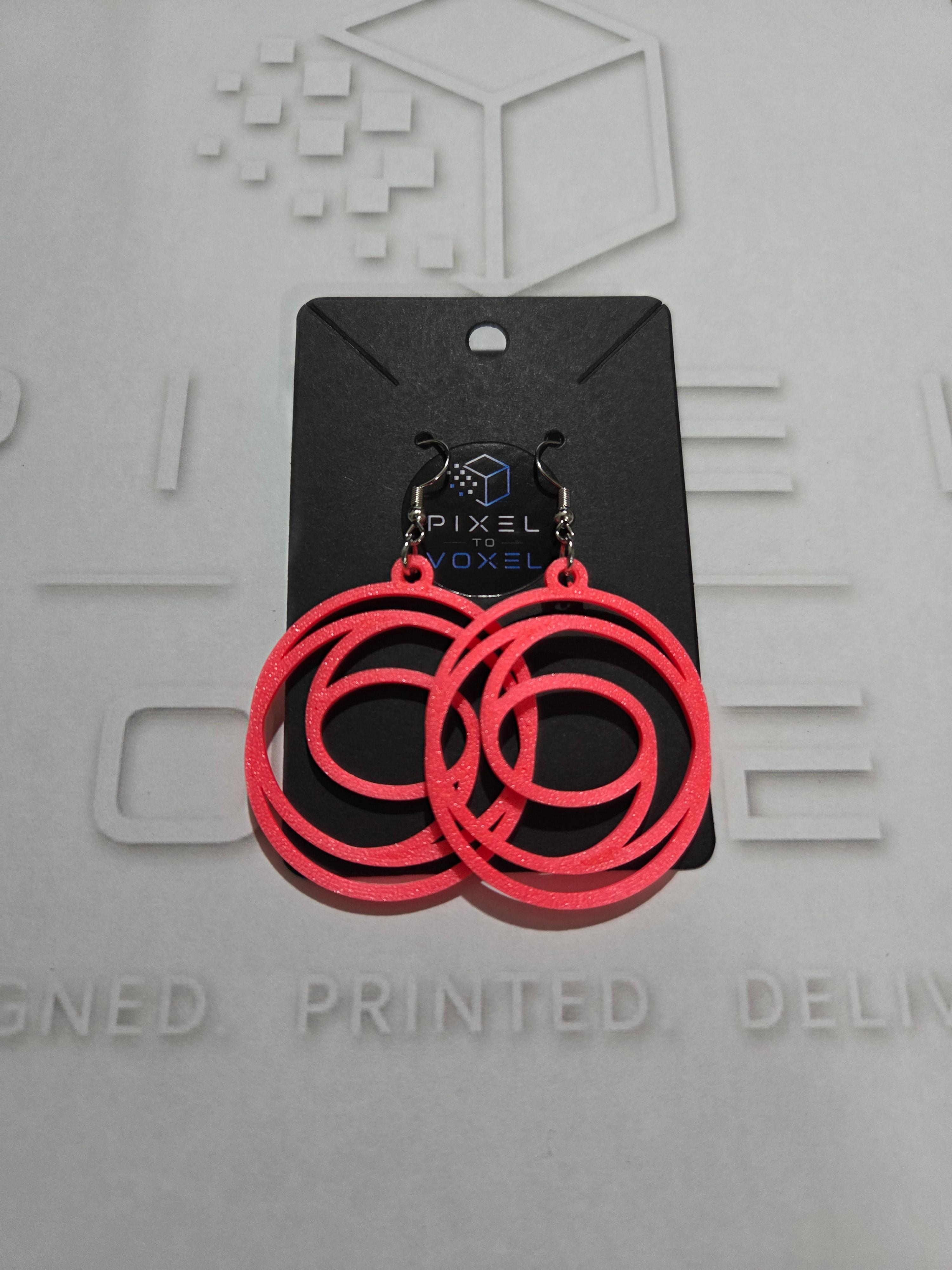 Spiral Earrings - Fire Red — 1