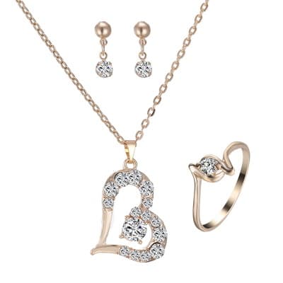 Heart Pendant Set Rhinestone Jewelry — 5