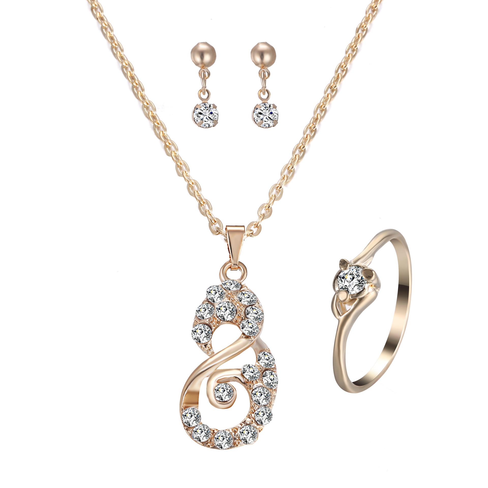 Heart Pendant Set Rhinestone Jewelry — 7