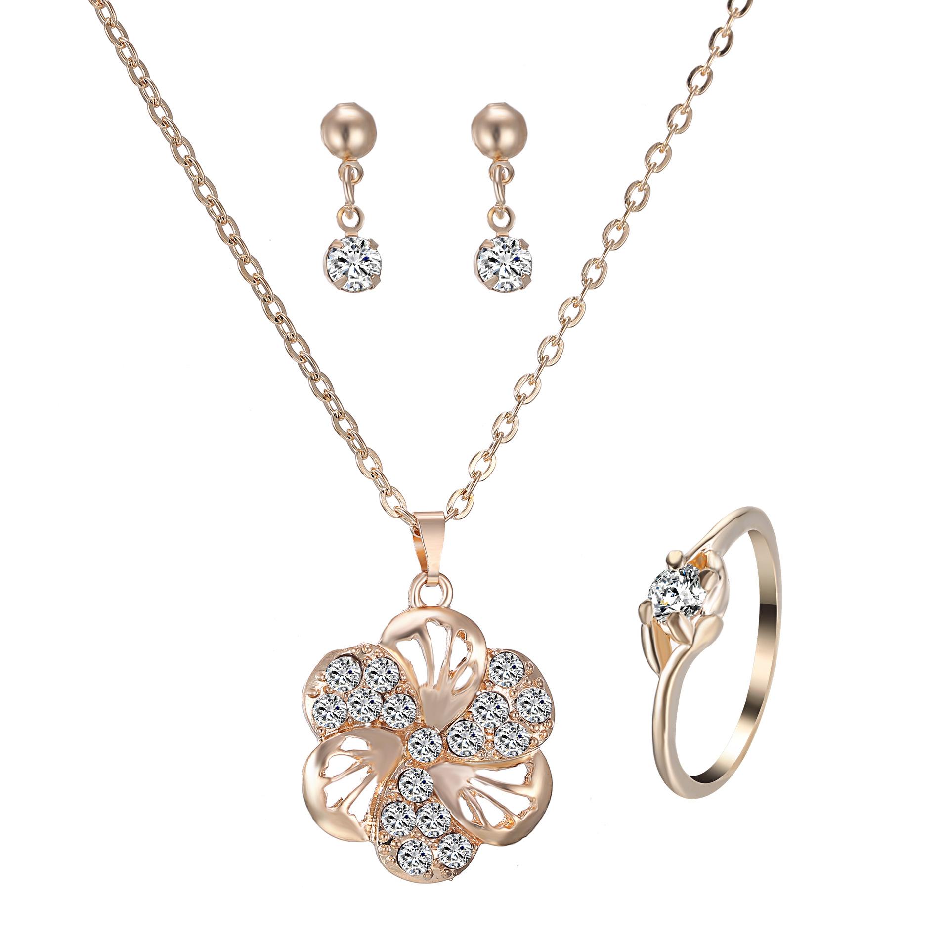 Heart Pendant Set Rhinestone Jewelry — 6