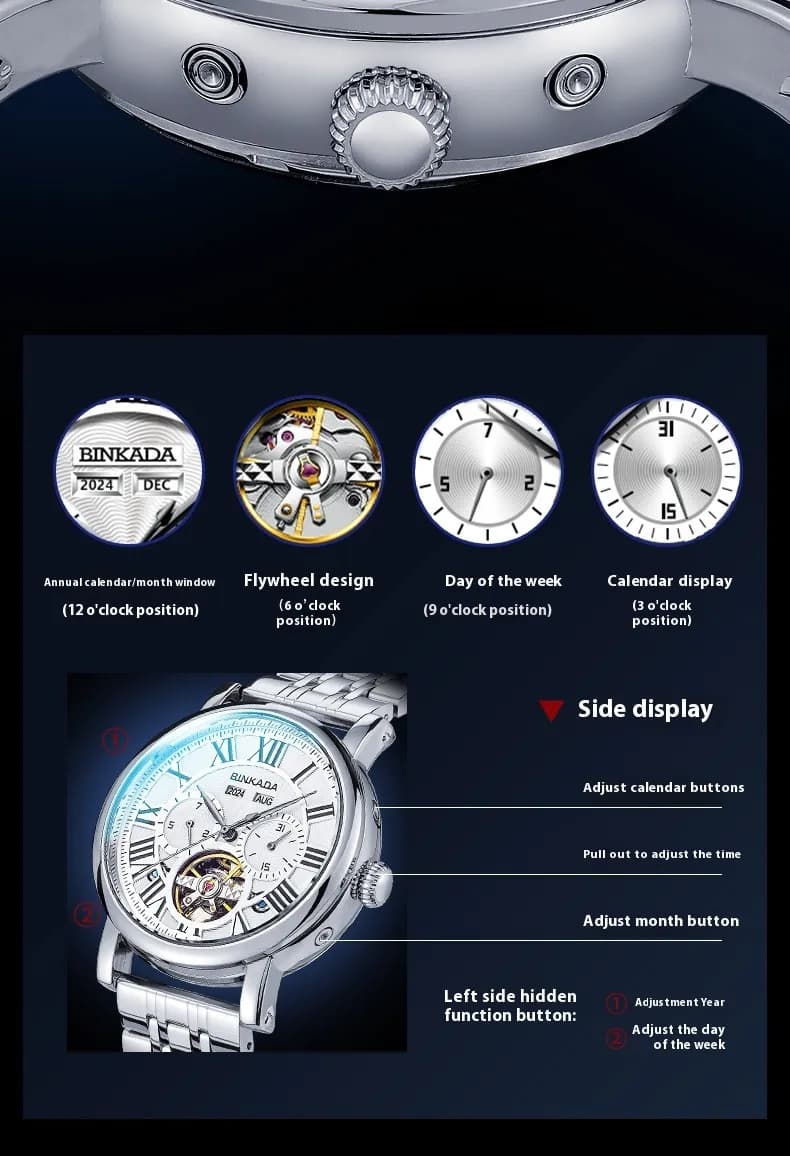 Multifunctional Mechanical Men's Automatic Waterproof Watch — 14