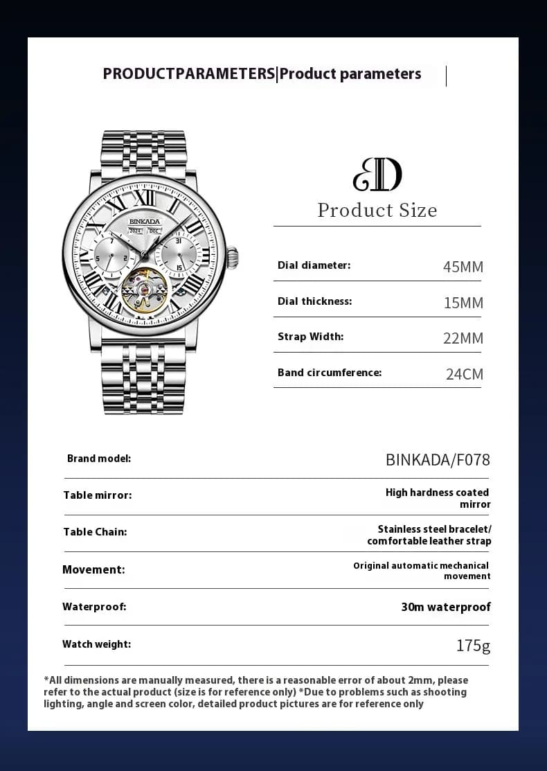 Multifunctional Mechanical Men's Automatic Waterproof Watch — 13