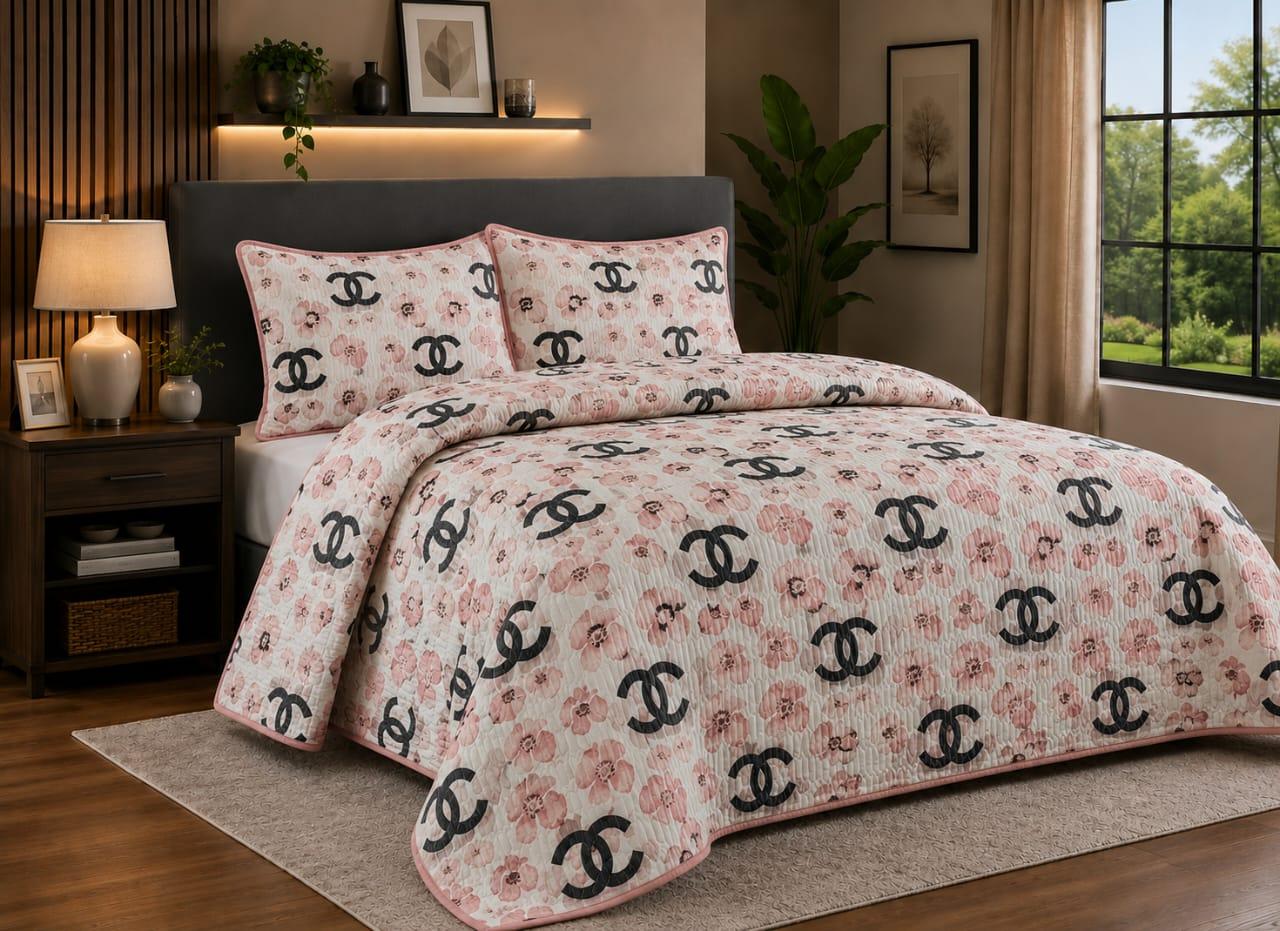 Pink 5 Piece Quilt Set - Queen Size , photo 1