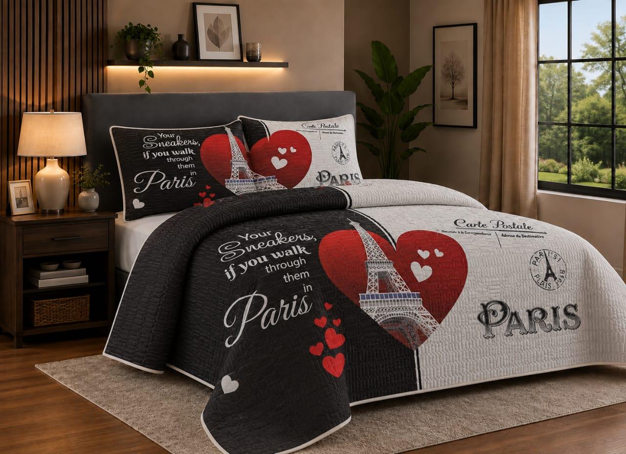 Paris 5 Piece Quilt Set - Queen Size, photo 1