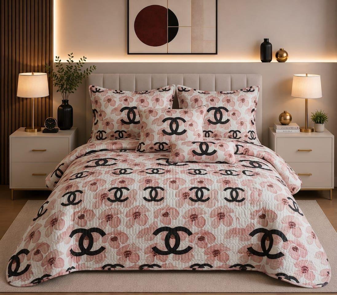 Pink 5 Piece Quilt Set - Queen Size , photo 2