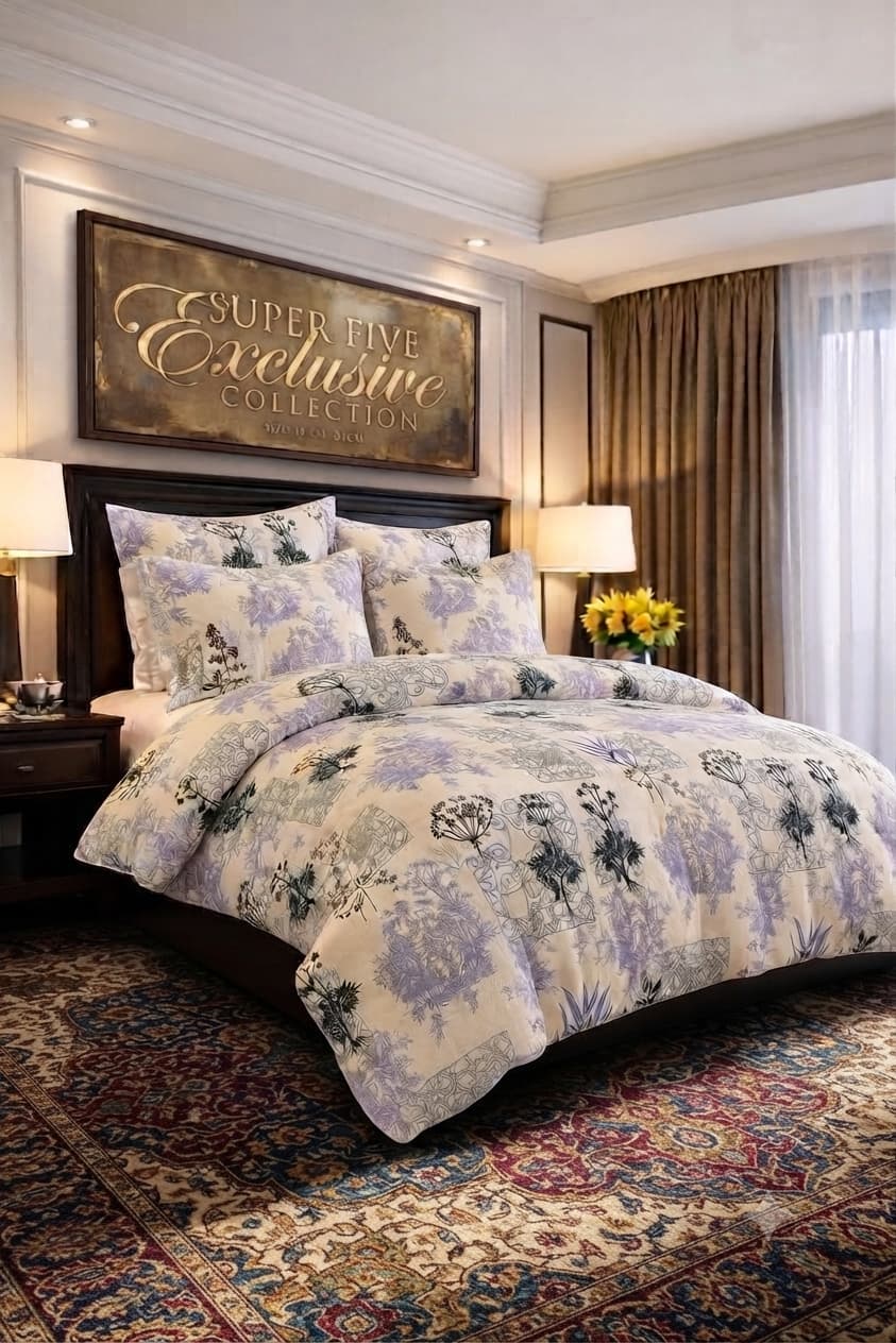 Light Purple Exclusive Floral Collection Comforter Set - King Size, photo 1