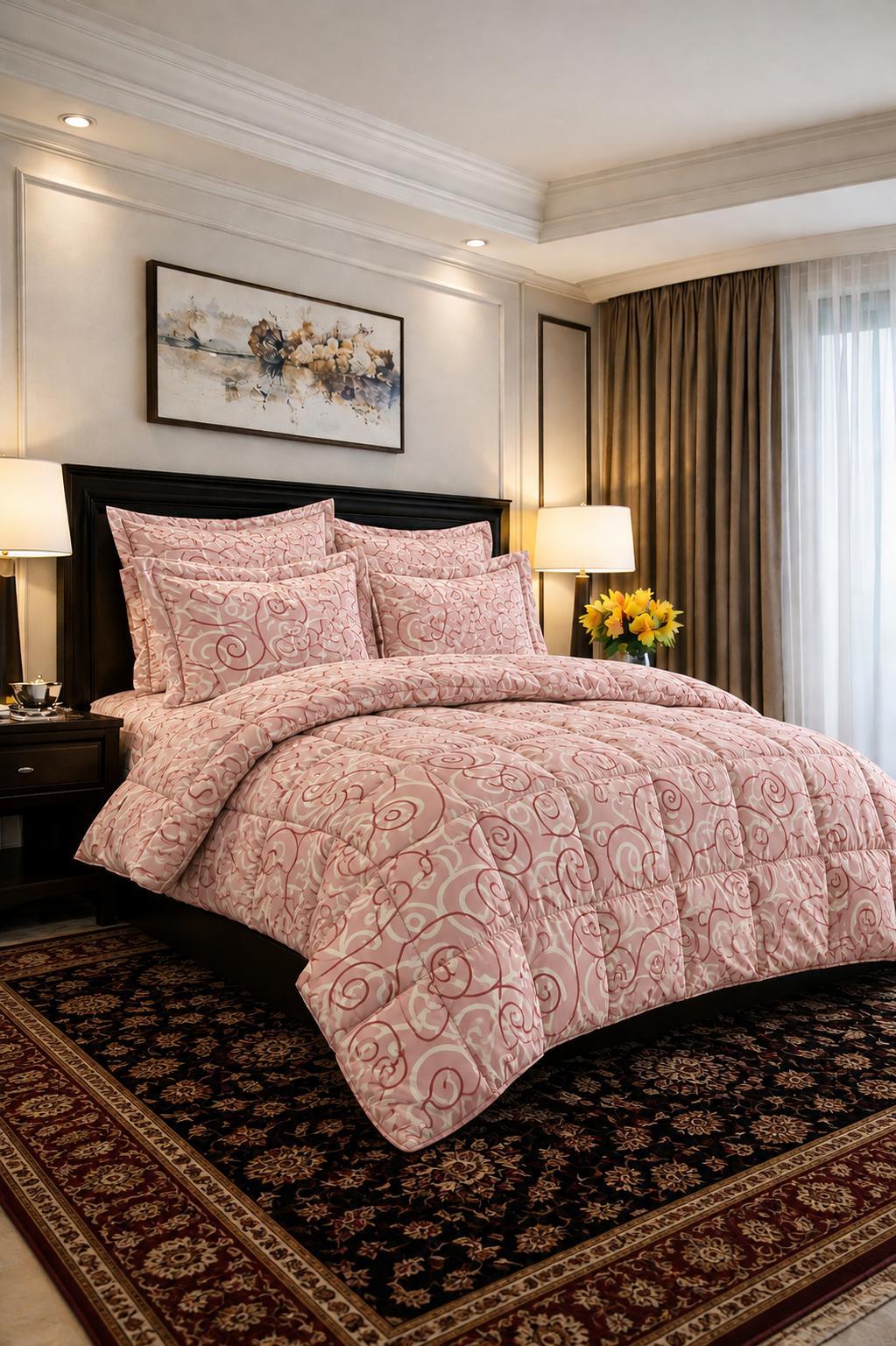 Pink Pattern Exclusive Floral Collection Comforter Set - King Size, photo 1