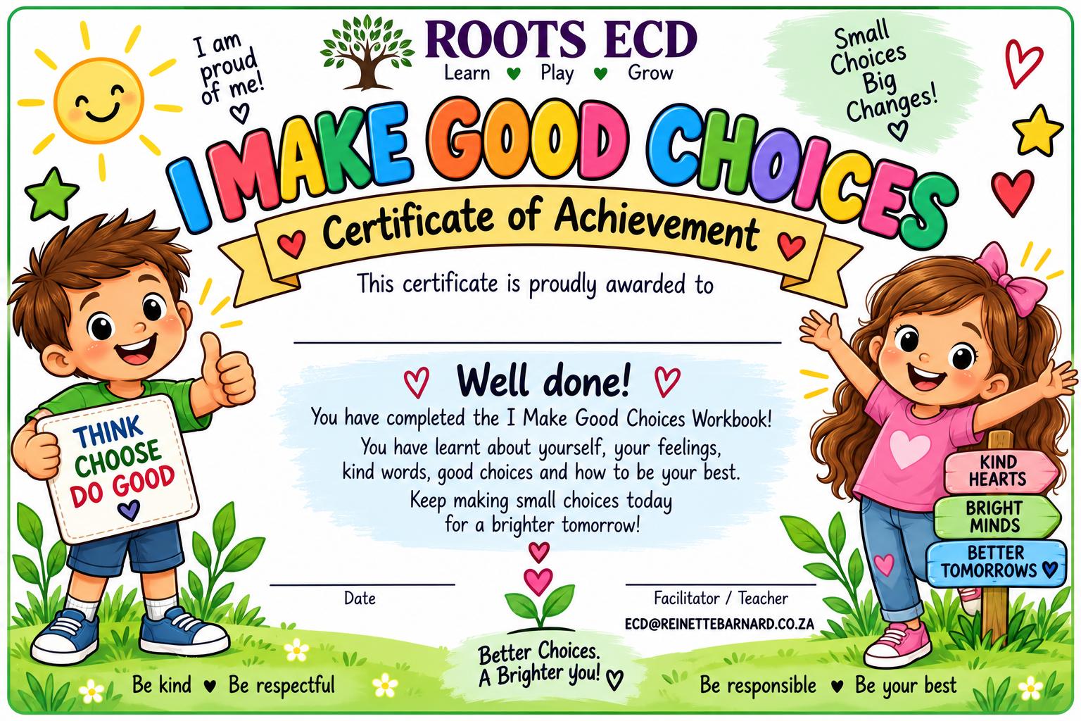 I make good choices workbook