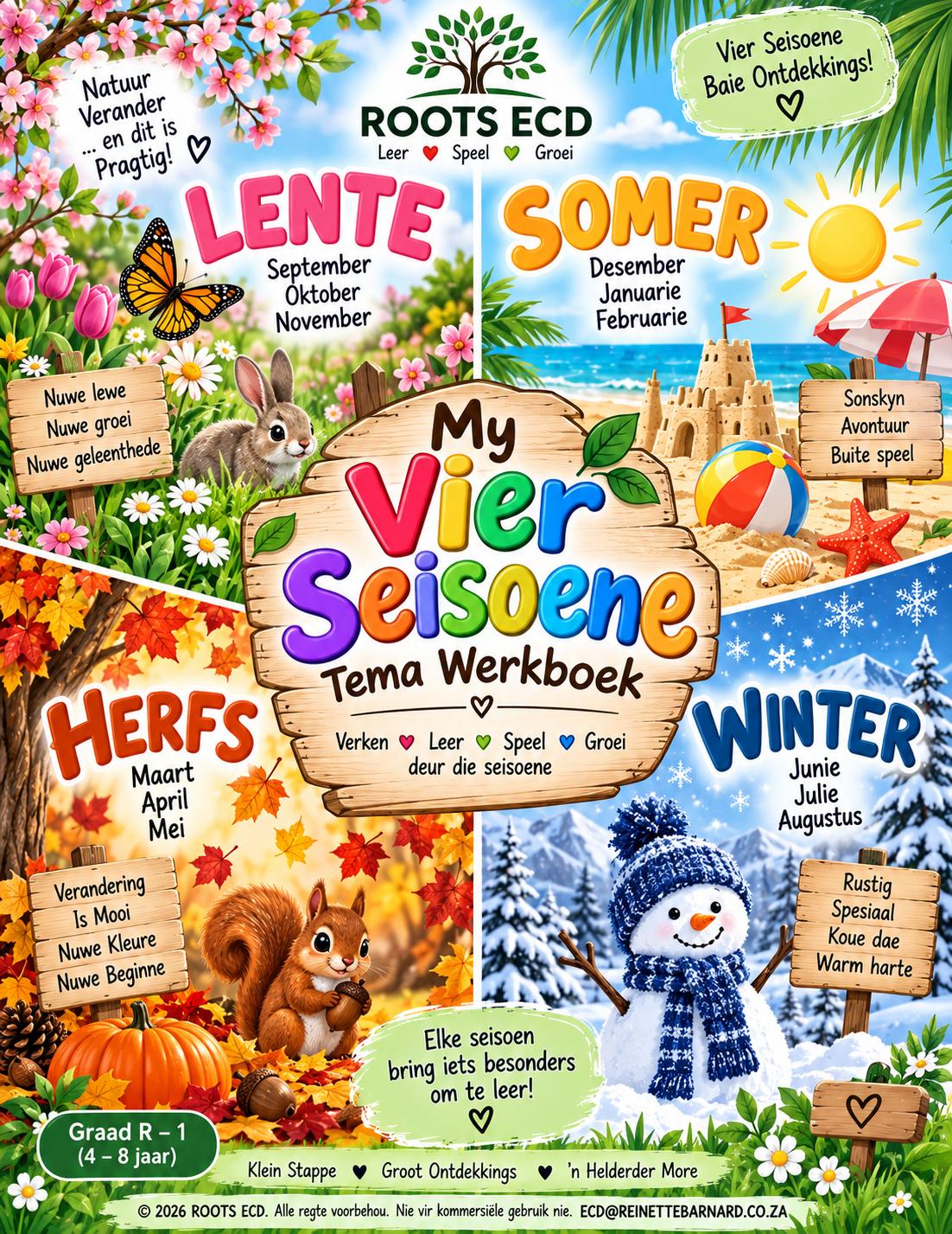 4 seisoene leer boek