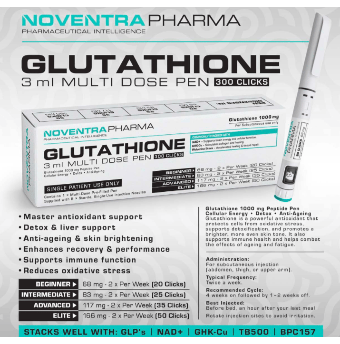NoventraPharma - Glutathione 1000mg Pen