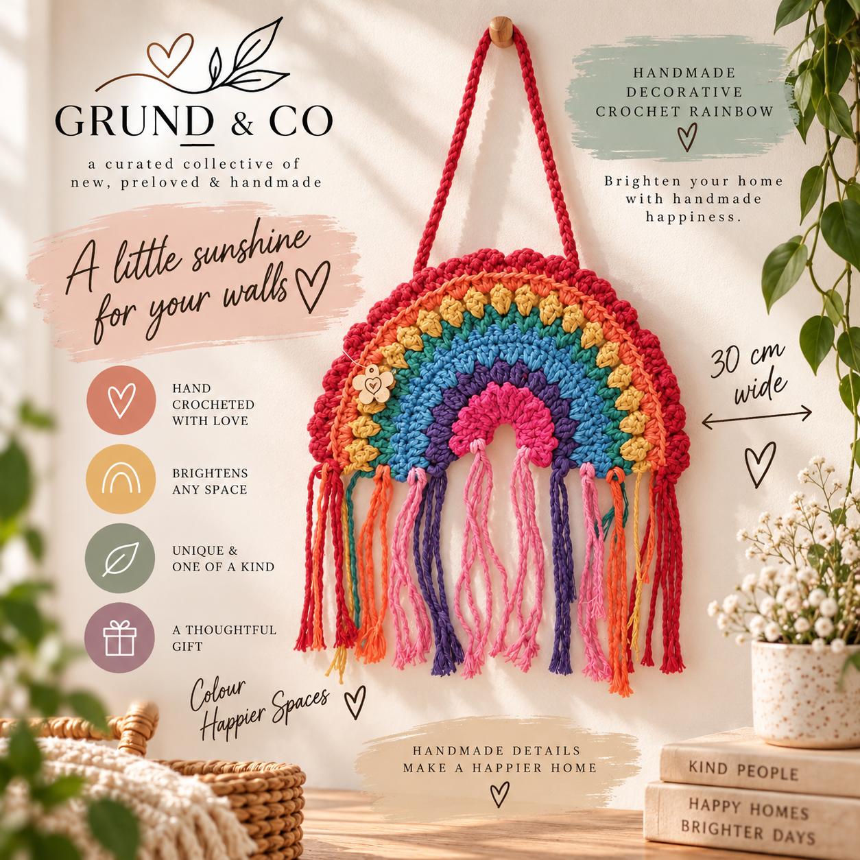 Decorative Crocheted Rainbow  — 2
