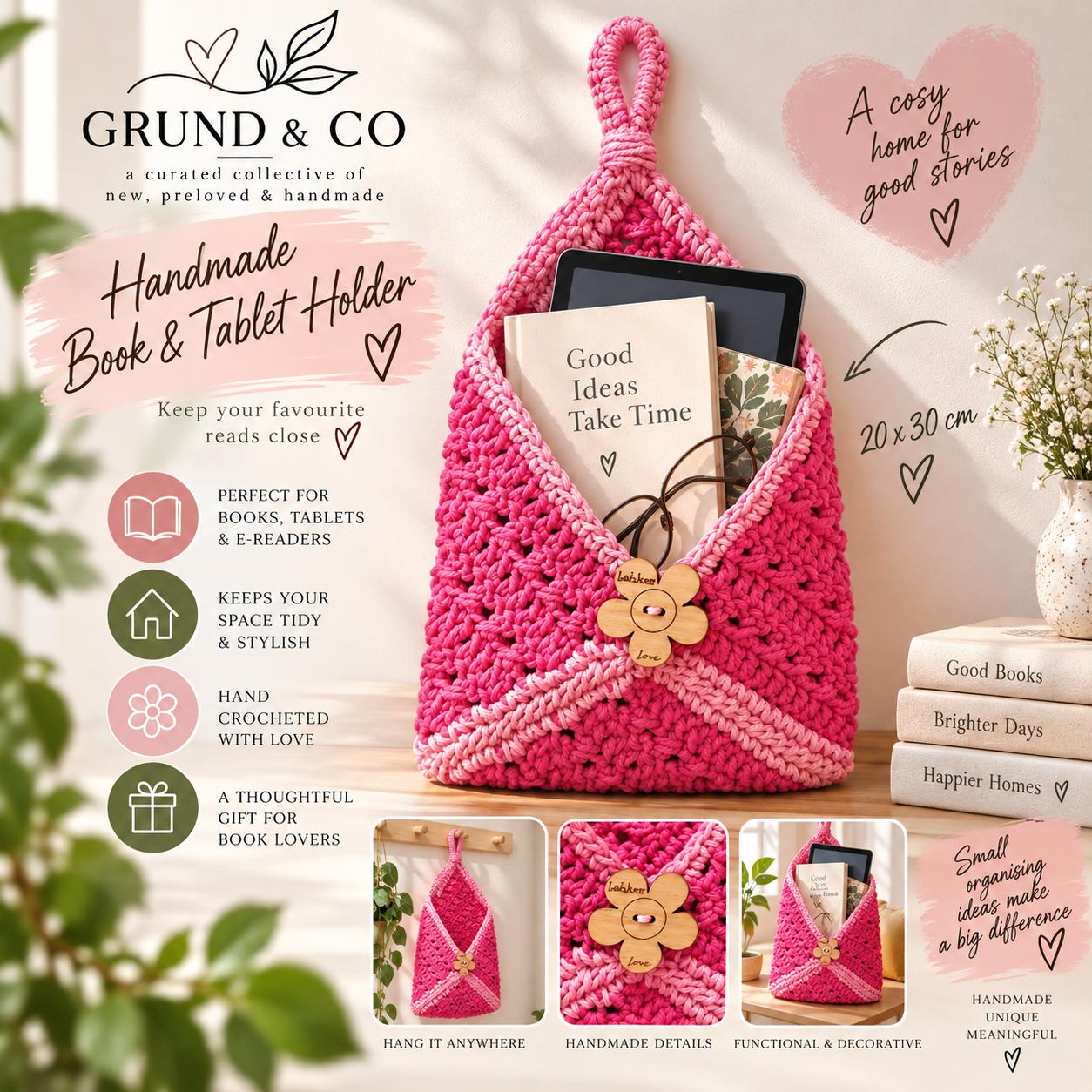 Crocheted Book/Tablet Holder  — 2