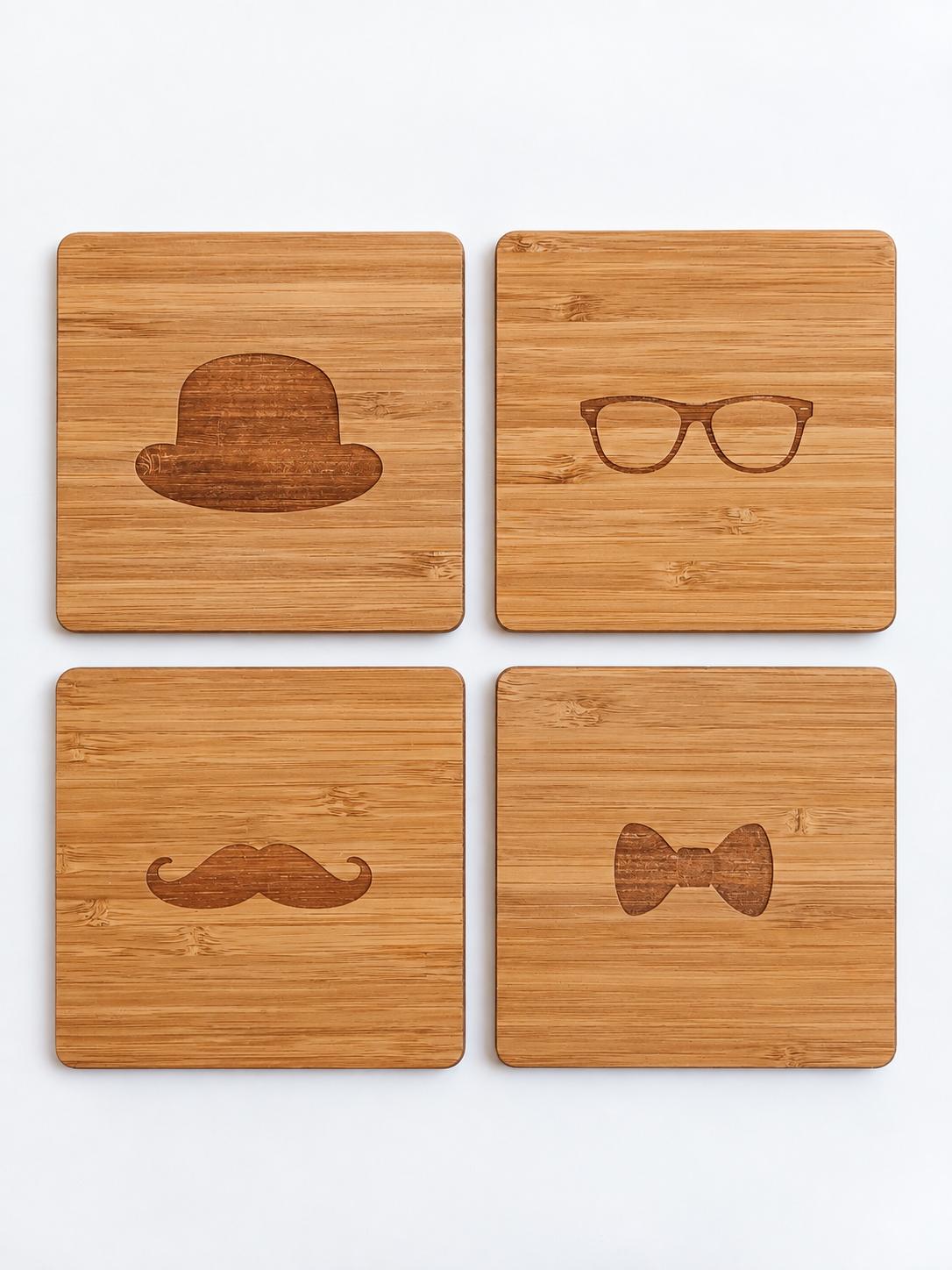 Bamboo Coaster Set — 2