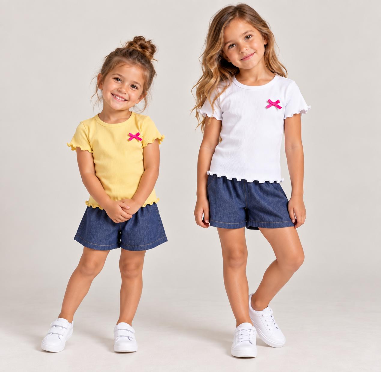Girls Tee & Denim Shorts Set — 1
