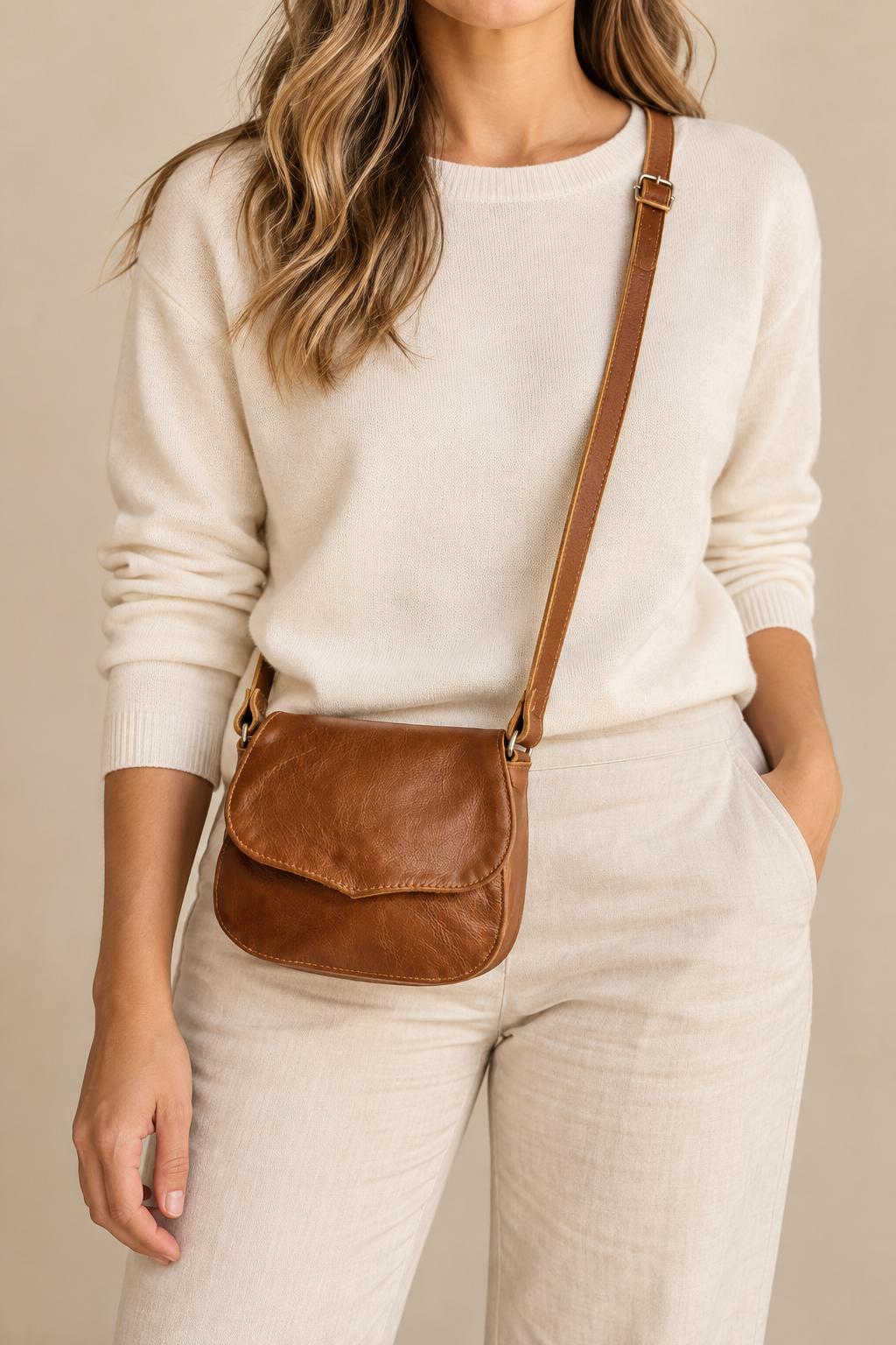 Genuine Leather Tulip Envelope Sling Bag, photo 1