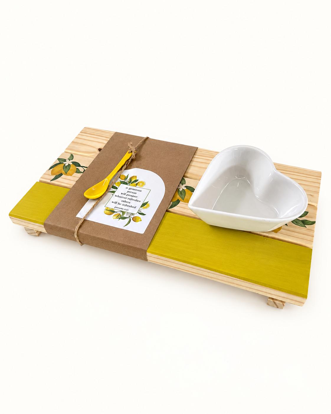Lemon Heart Serving Board Gift Set, photo 2