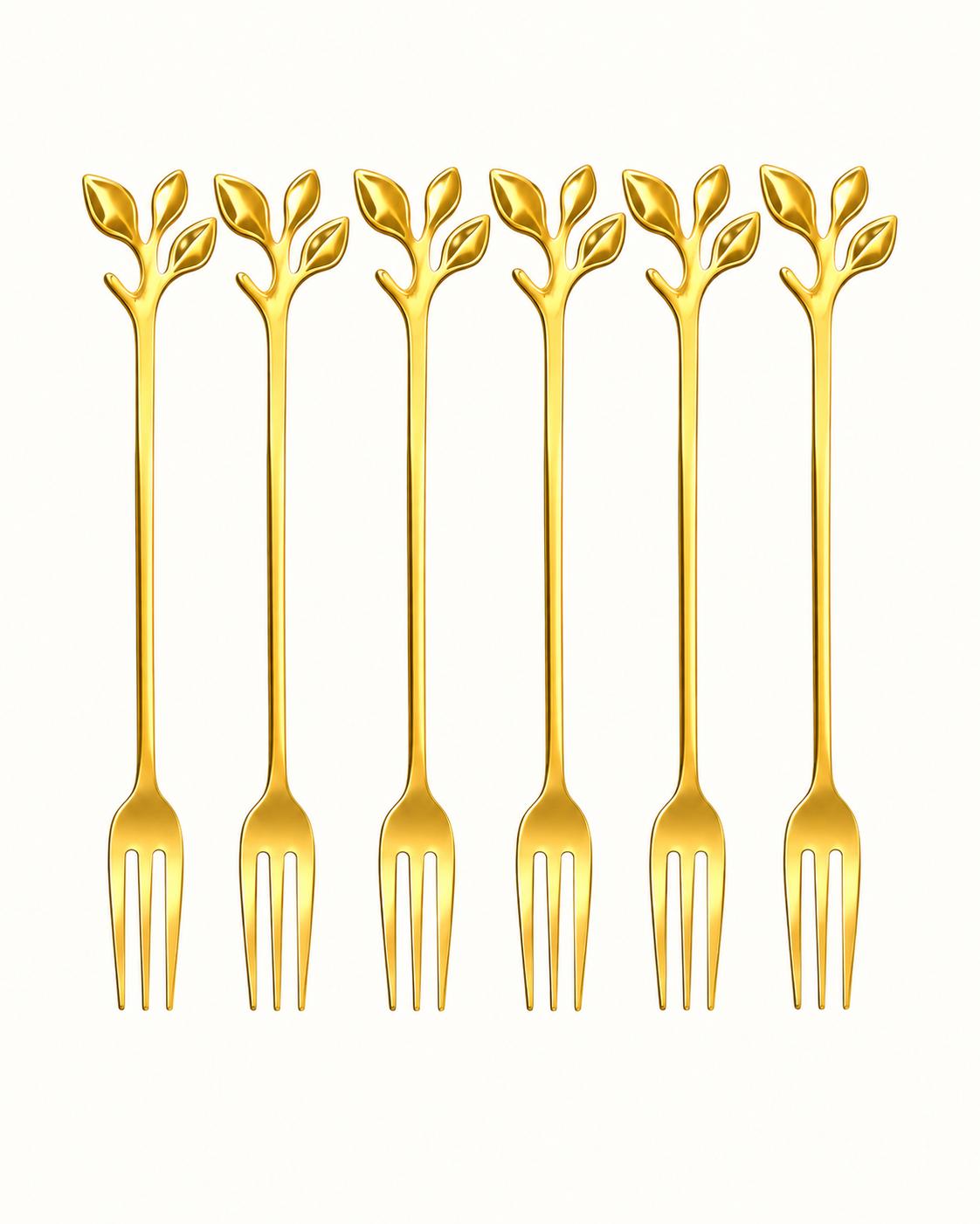 Gold Cake Forks – Pack of 6, photo 2