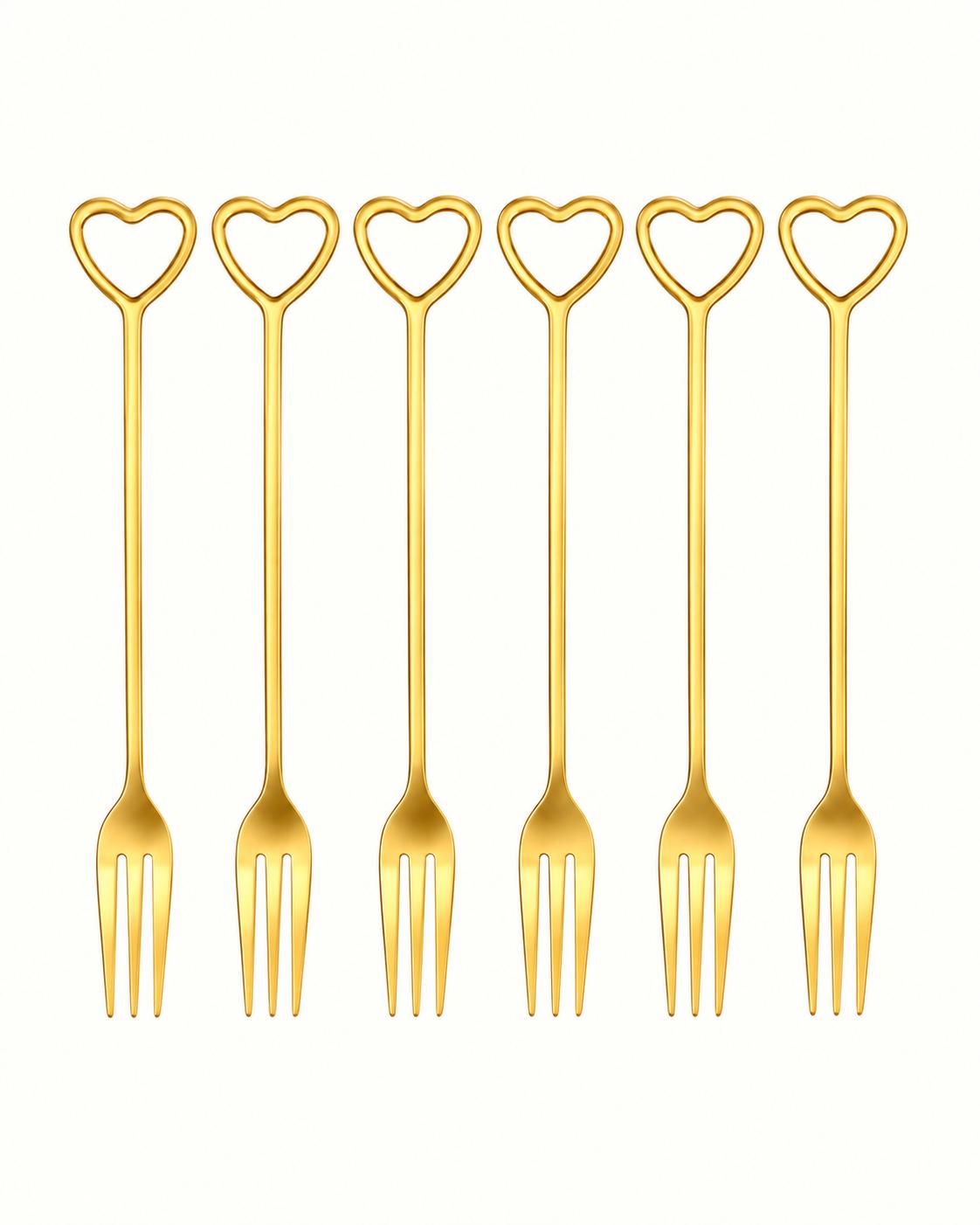 Gold Cake Forks – Pack of 6, photo 3