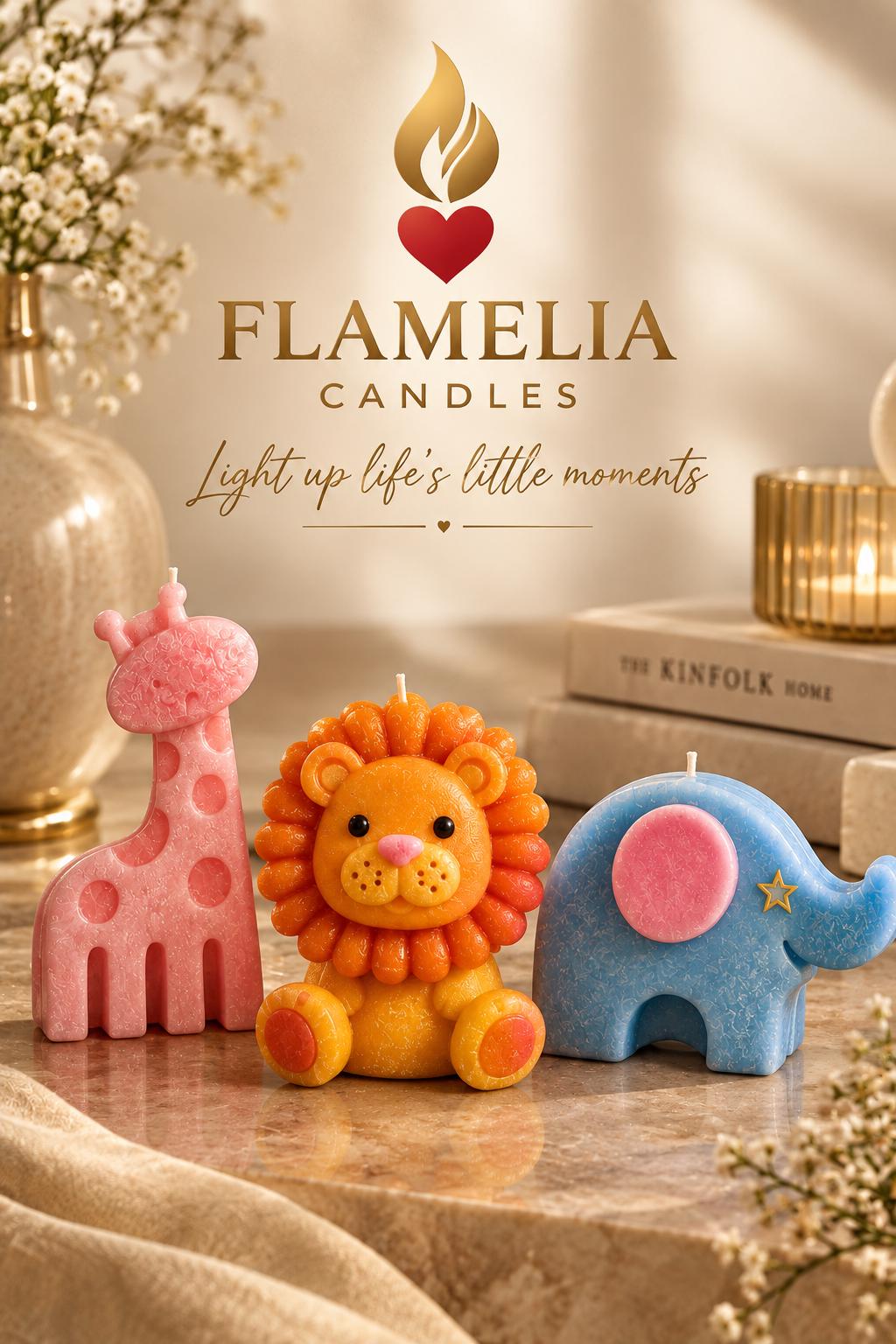 Zoo Buddy Candles – Lion, Giraffe & Elephant Set