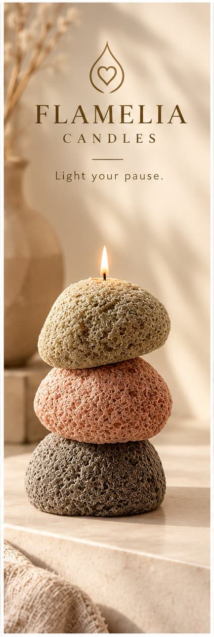 Stacked Stone Candles 