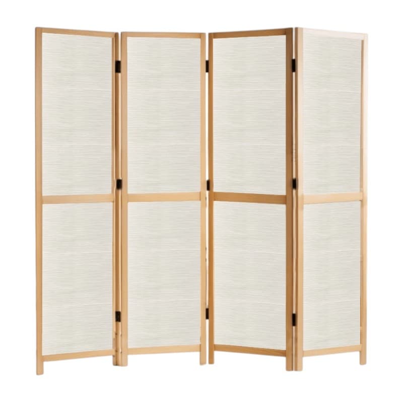 Partition Room Divider - 4-Panel Grey Stripe Finish Folding Screen Room Divider, photo 2