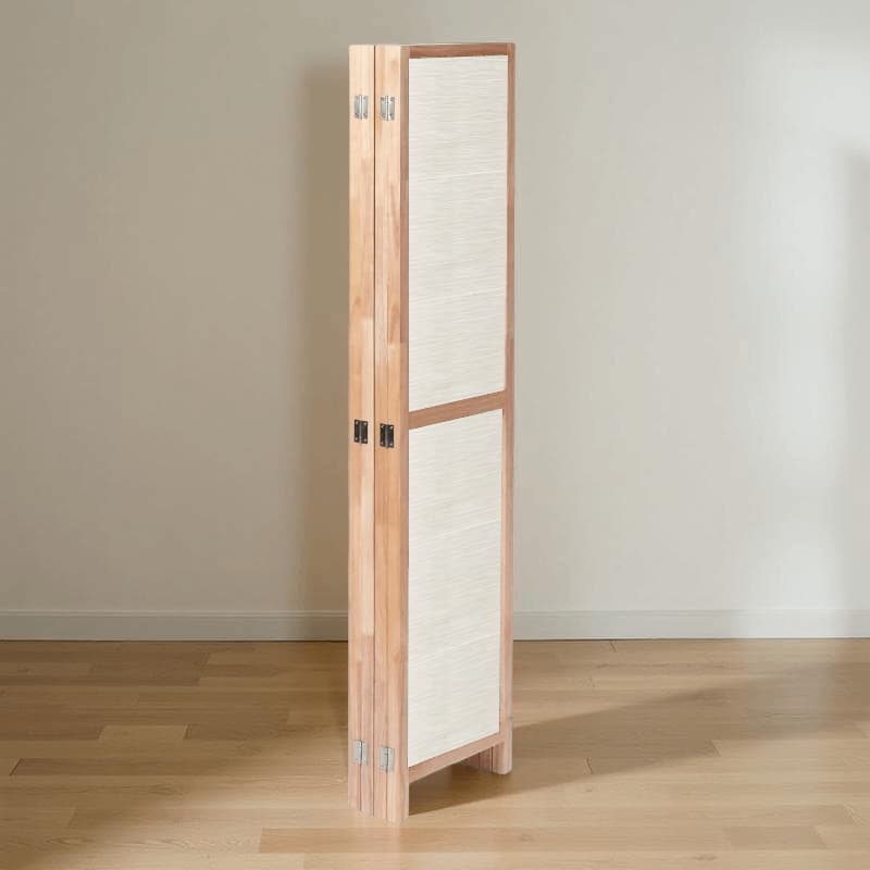 Partition Room Divider - 4-Panel Grey Stripe Finish Folding Screen Room Divider, photo 5