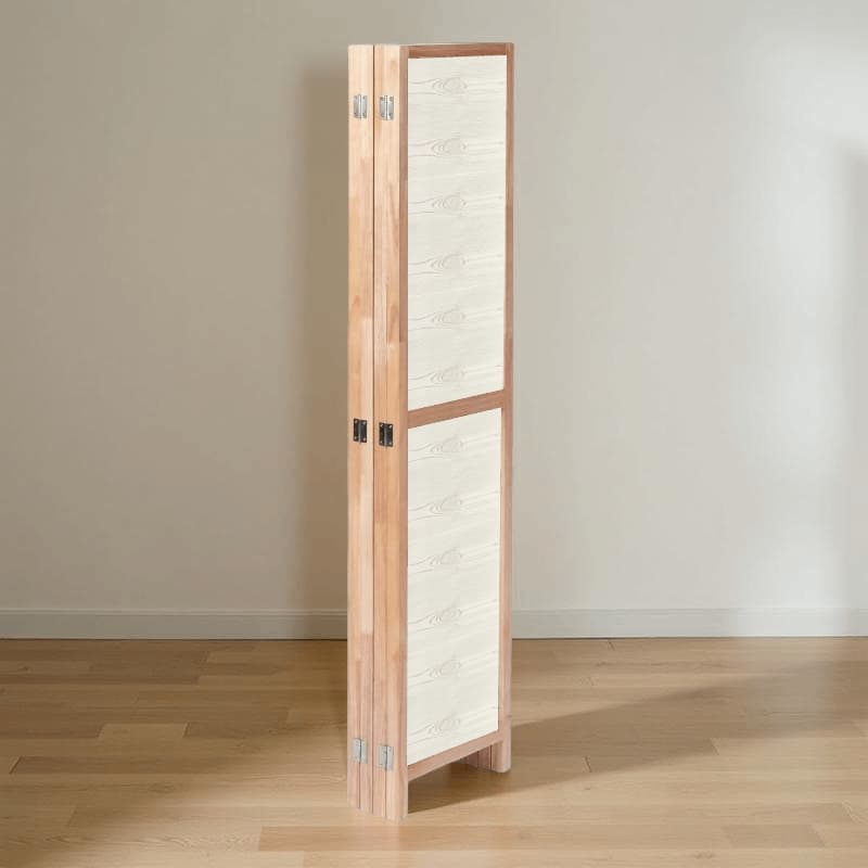 Partition Room Divider - 4-Panel Light Woodgrain Finish Folding Screen Room Divider, photo 5