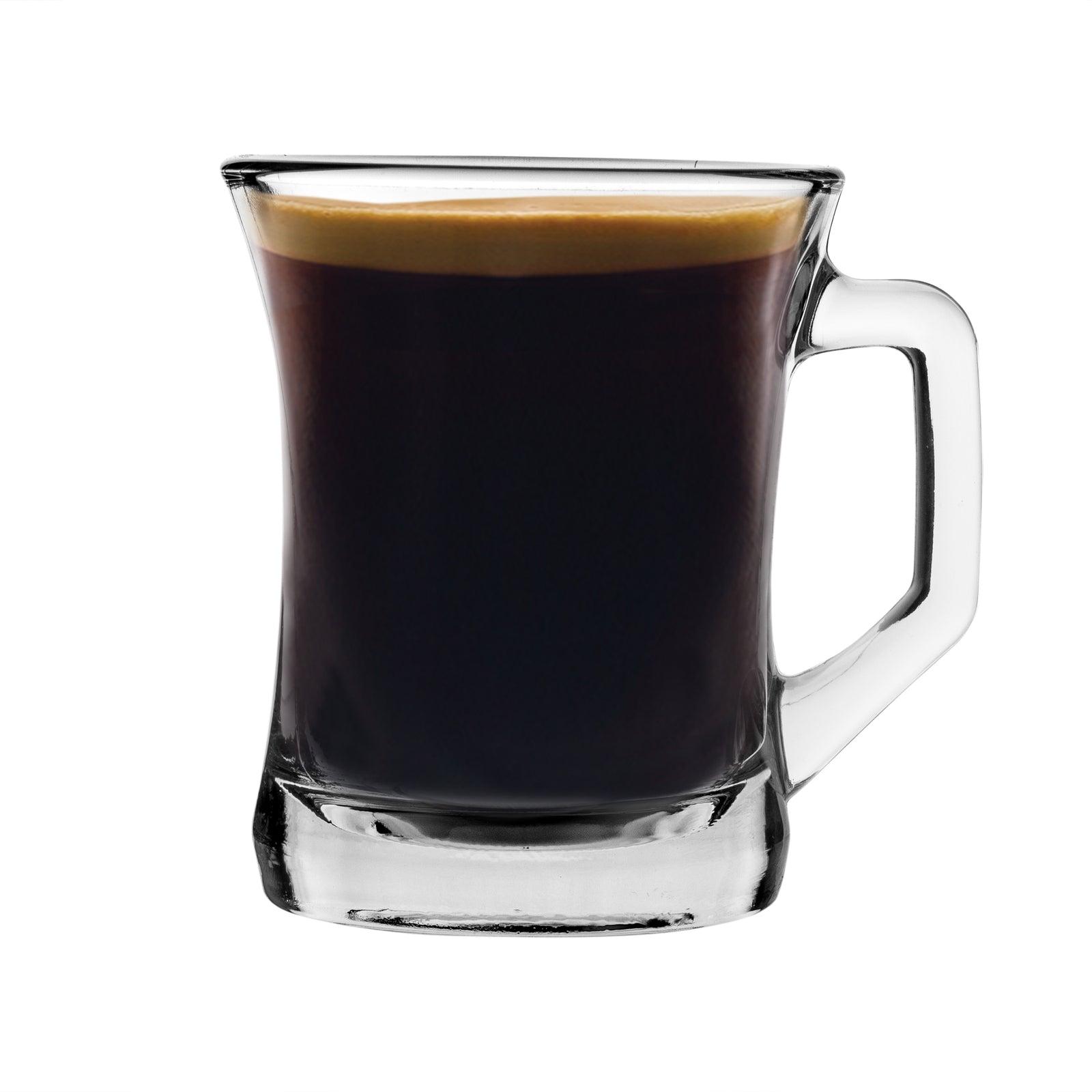 Glass Coffee Mug - 6 Piece Sturdy 200ml Glass Tea and Coffee Mug with Sqaure Handle Set, photo 2