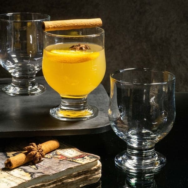 Glass Tumbler Set - 6 Piece Footed Juice Glass Tumbler Set (240ml), photo 1