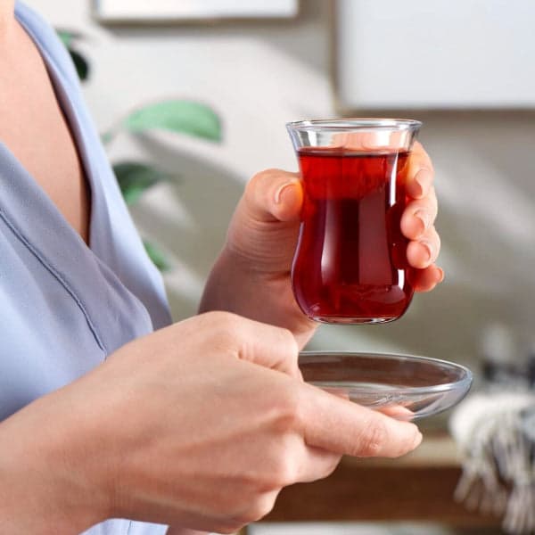 Turkish Tea Glass Set - 6 Piece Small 120ml Turkish Tea Glass and Saucer Set, photo 4