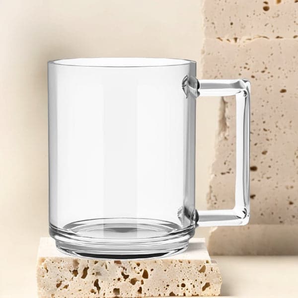 Glass Coffee Mugs - Set of 4 Clear Glass Tea Coffee Mugs with Handle for Easy Grip (255ml), photo 6