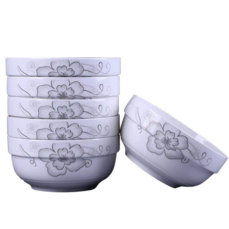 Set of 3 Large 25cm Stackable Kitchen Ceramic Bowls for Family Daily Use, photo 2