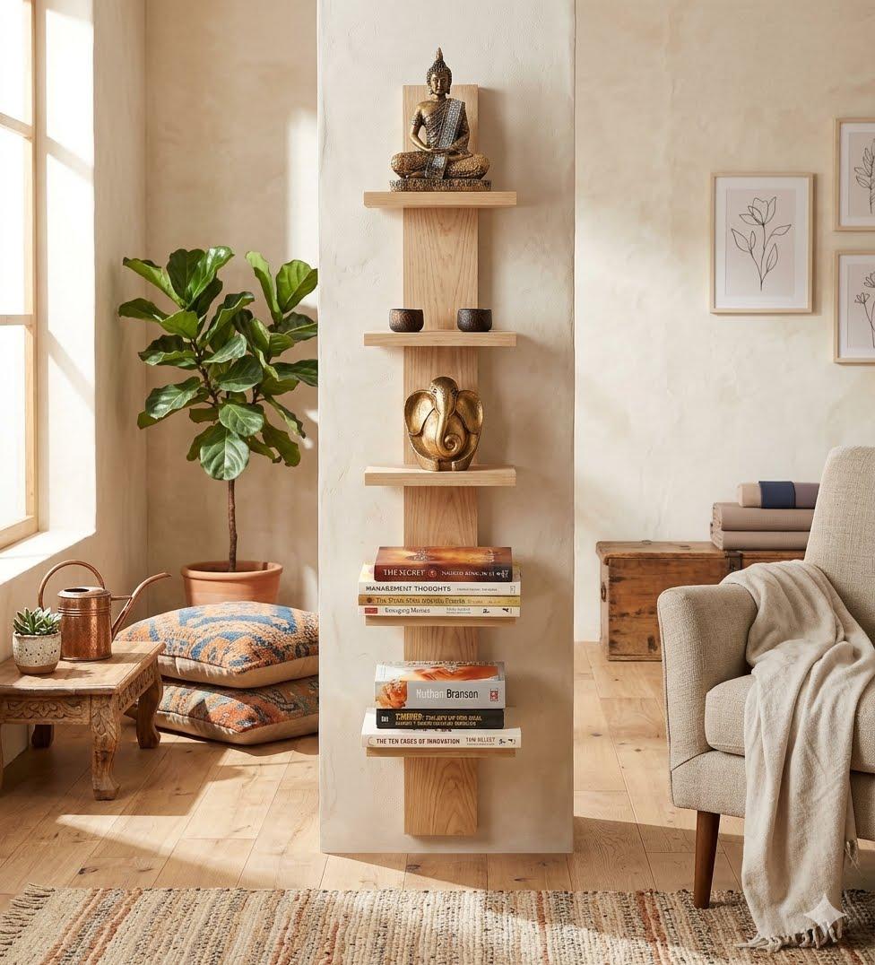 Multi-Tier Wall Mounted Wooden Shelf for Plants, Books, Photo Frames and Home Décor, photo 3
