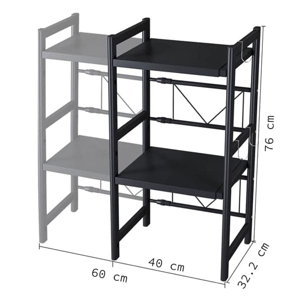 Microwave Oven Rack - Kitchen Microwave Oven Holder Rack Iron Storage Organizer Shelf Stand (2-Layers), photo 6