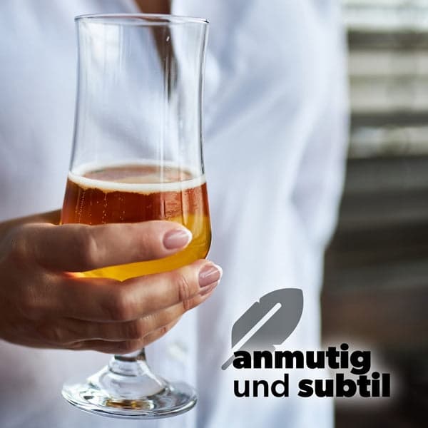 Beer Glass Set - 6 Piece Tulip Shape 370ml Stemmed Drinking Beer Glass Set, photo 3